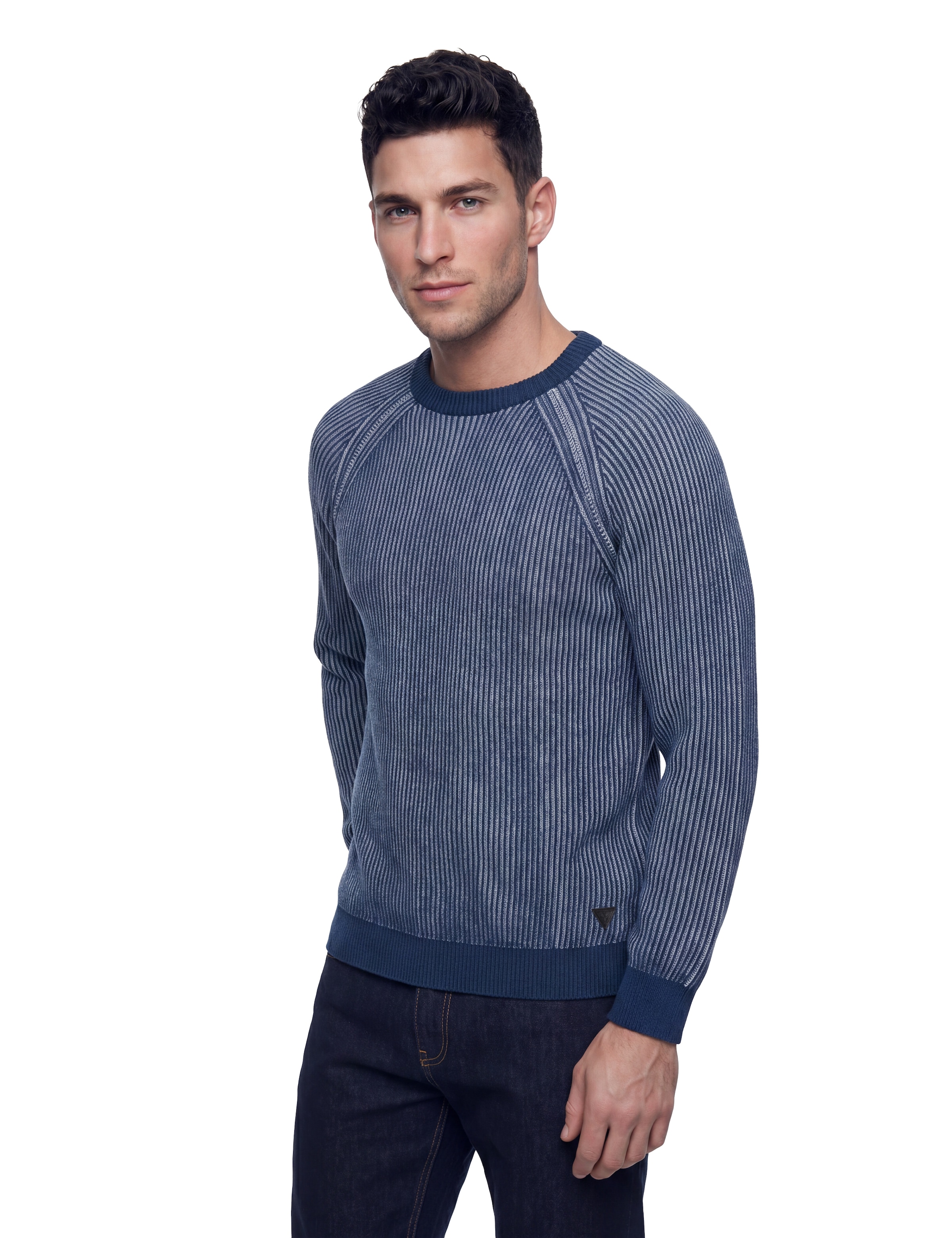 Guess Strickpullover »NIRO VANISÃˆ STRIPES« mit Wolle, Rundhalsausschnitt, Regular Fit