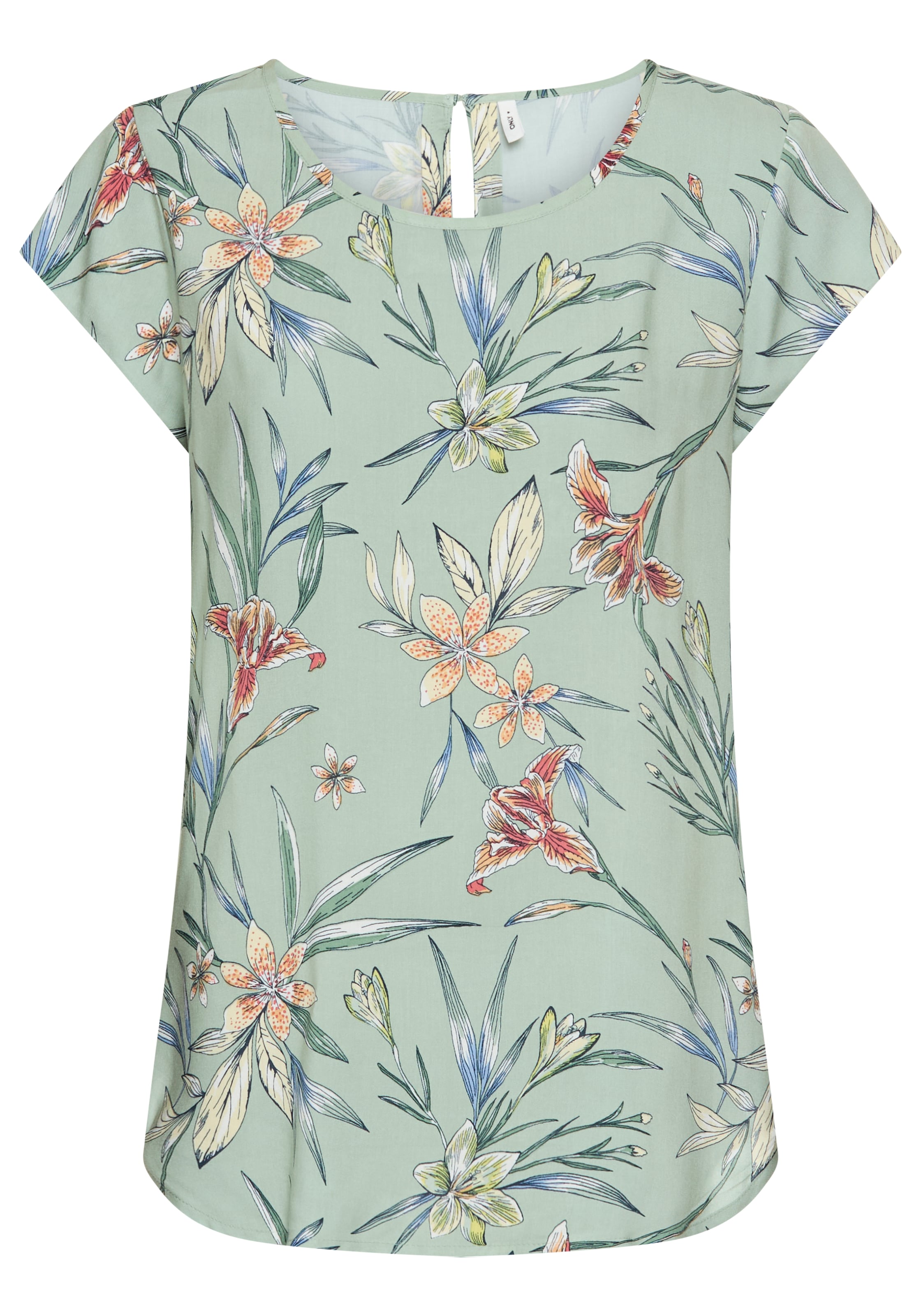 ONLY Shirtbluse "ONLNOVA LIFE S/S TOP AOP PTM" Viskose, regular fit, Rundha günstig online kaufen