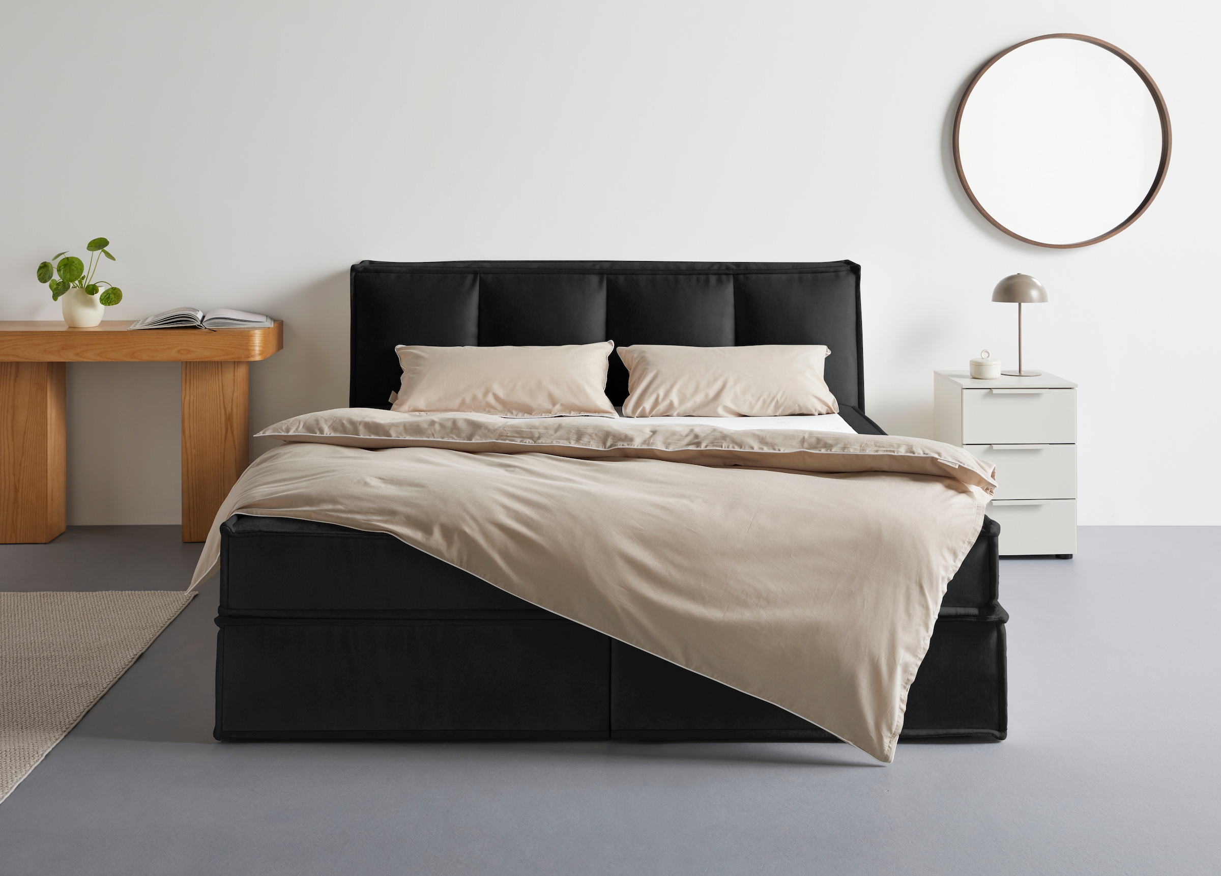 LeGer Home by Lena Gercke 1100000002199 "Addyson" Härtegrade H2, H3 und H4 wählbar, Boxspringbett inkl. Topper, 2 Matratzen