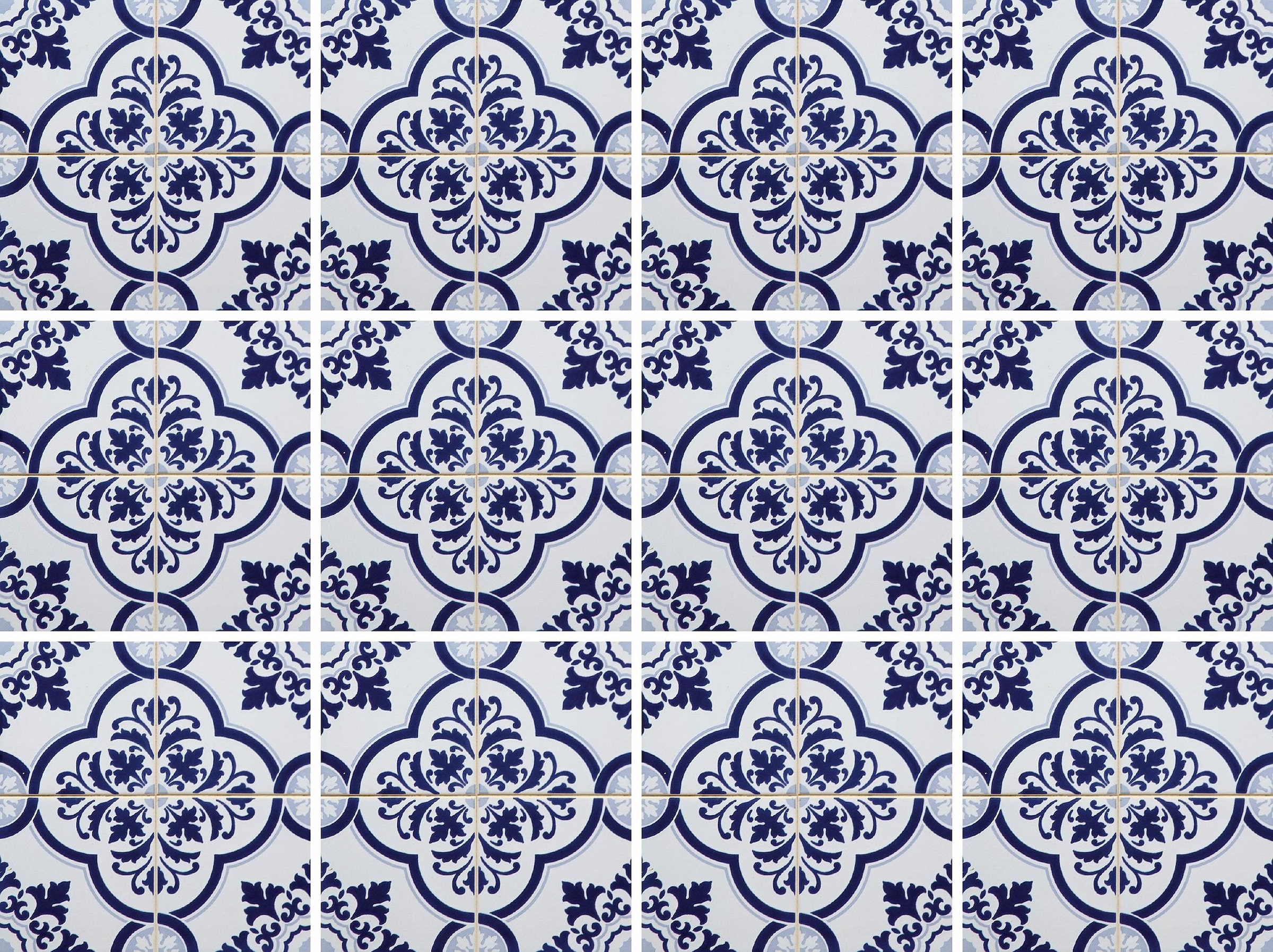 OTTO home Fliesenaufkleber "blaue Ornamente" Stickerfliesen, selbstklebend, Sticker, 12er Set
