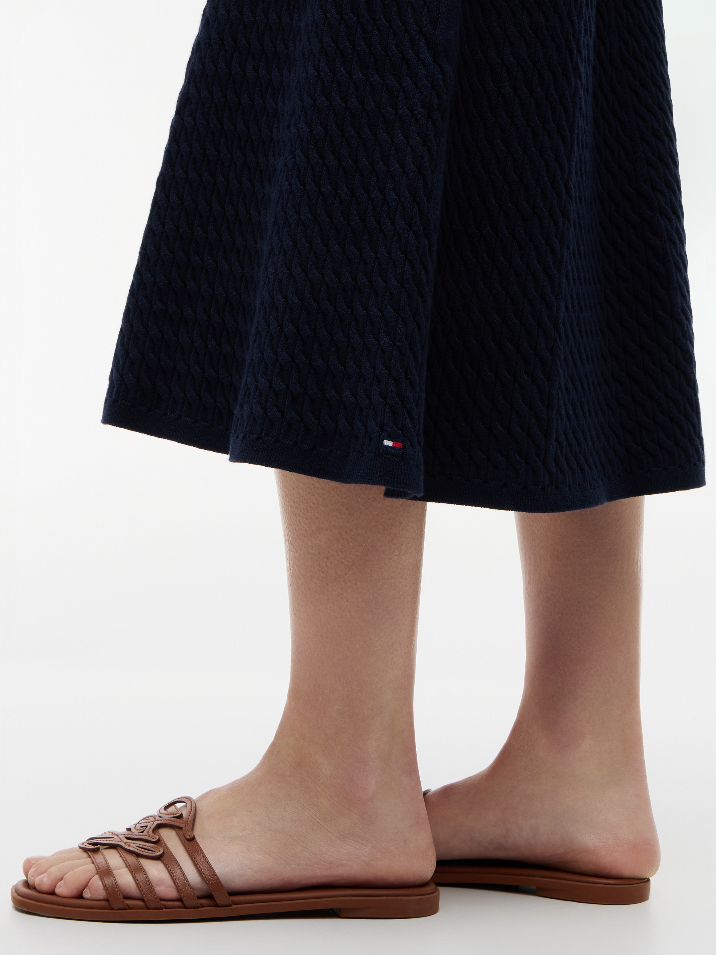 Tommy Hilfiger Strickrock »CO CABLE FINE GG F&F SKIRT« Baumwollmischung, Zopfstrick