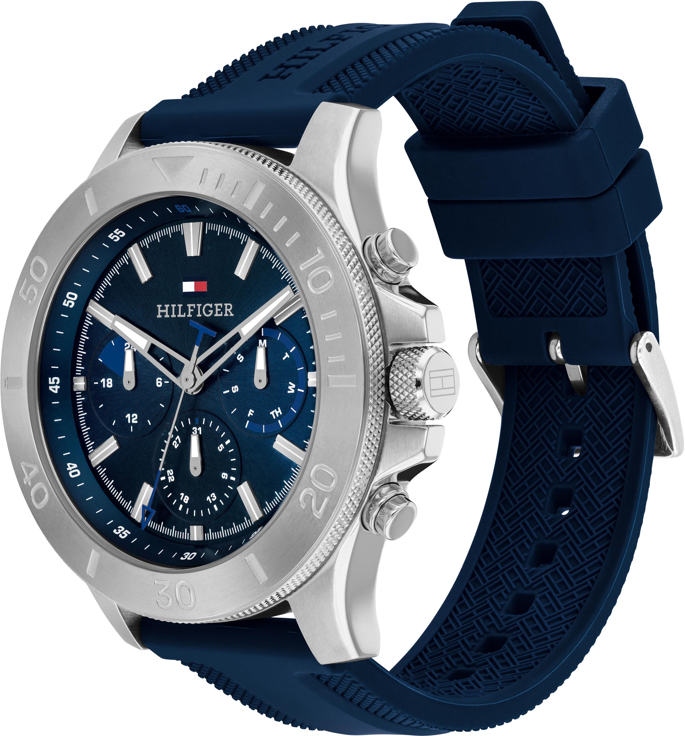Tommy Hilfiger Multifunktionsuhr »BRYAN«, Quarzuhr, Armbanduhr, Herrenuhr, Datum, Silikonarmband