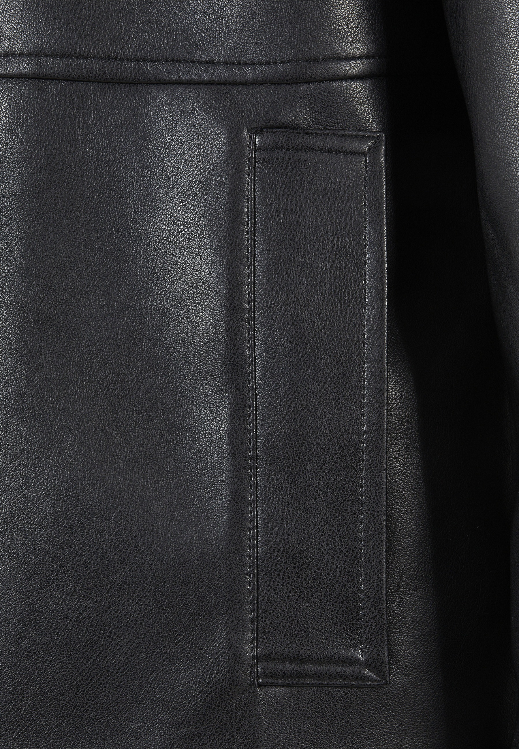 URBAN CLASSICS Winterjacke »Urban Classics Damen Ladies Faux Leather Coat« 1 Stk. tlg. ohne Kapuze