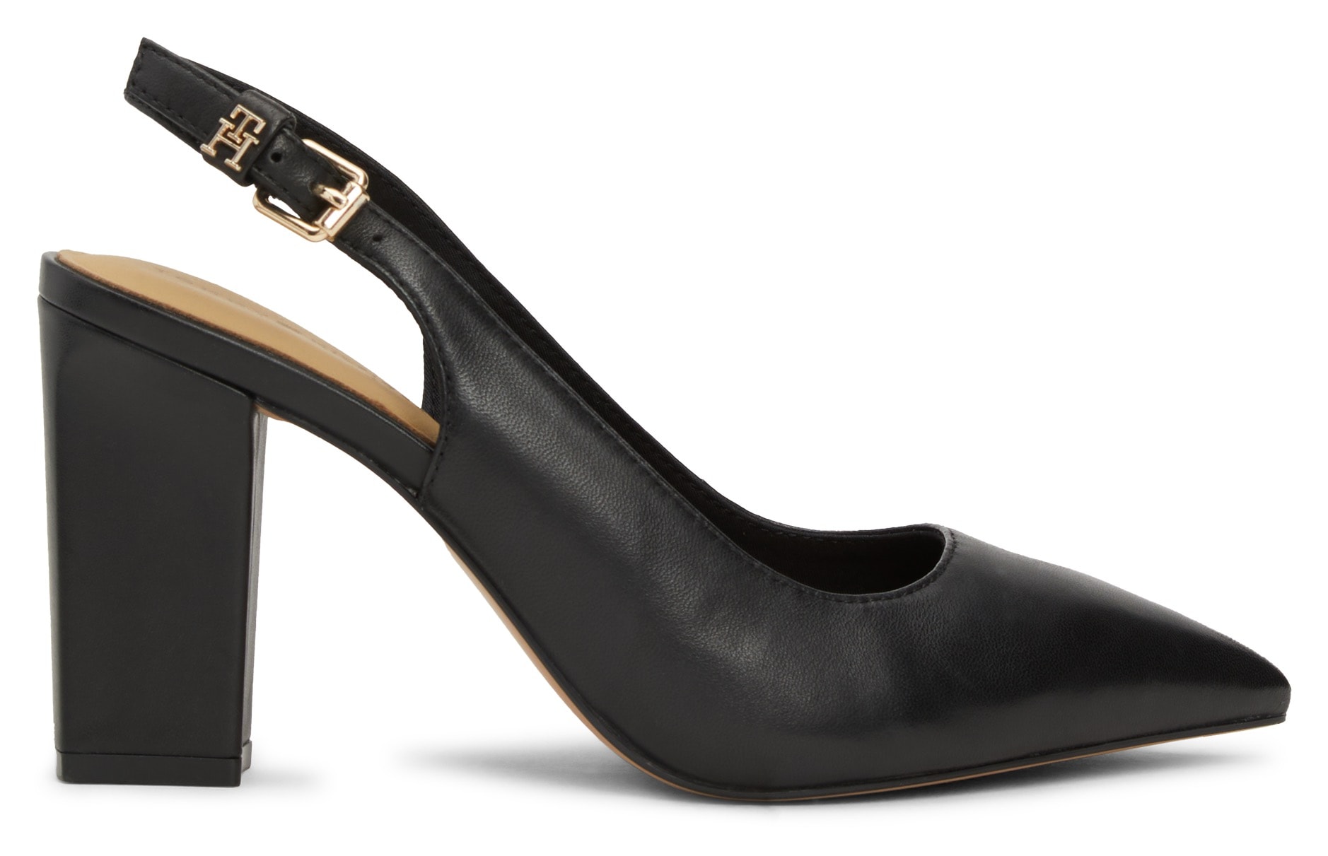 Tommy Hilfiger Slingpumps »TH BLOCK HIGH HEEL PUMP«, Abendschuh, Festtagsschuh, Riemchenpumps in spitzer Form