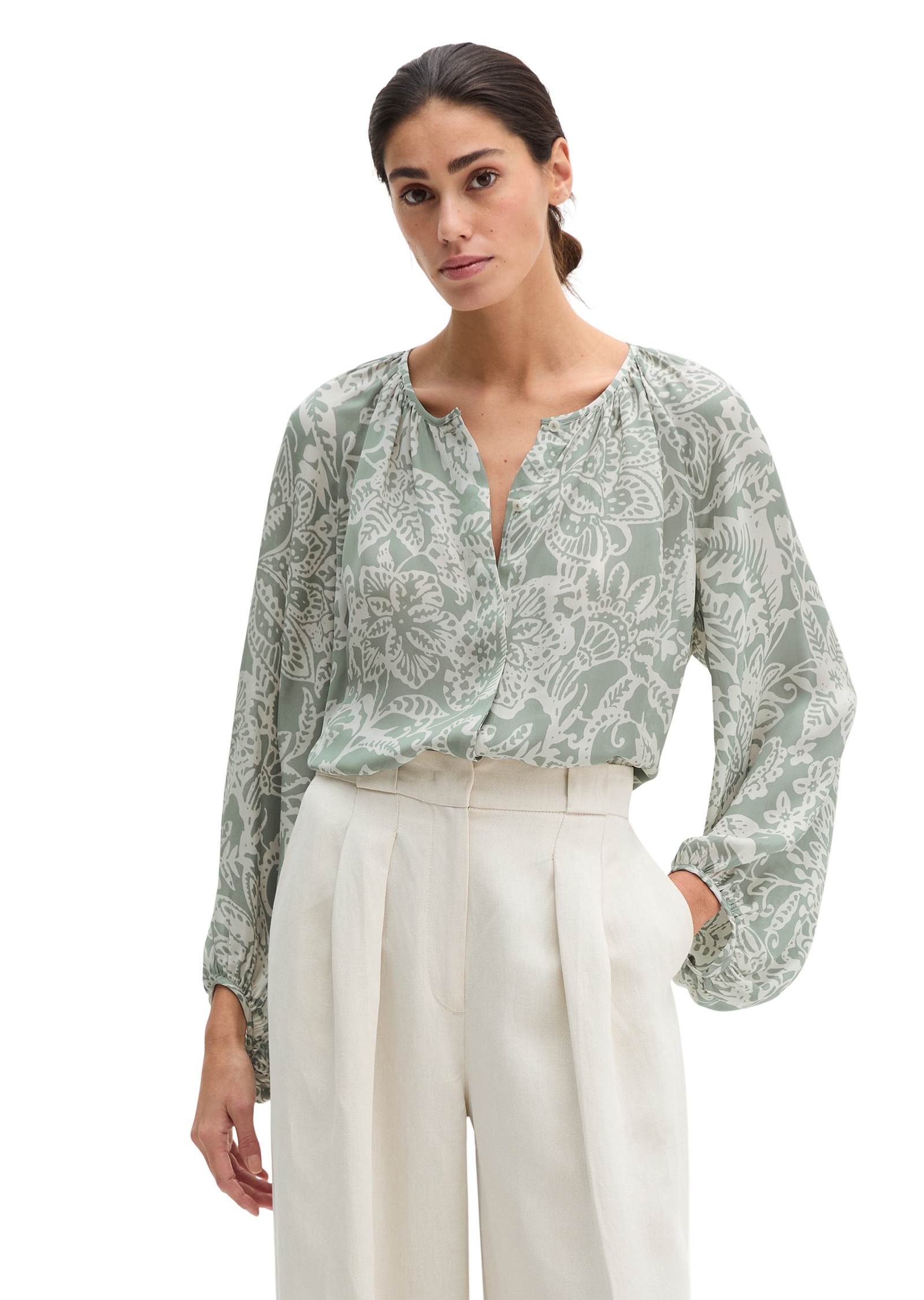 Marc OPolo Langarmbluse "aus leichtem Viskose-Twill" günstig online kaufen