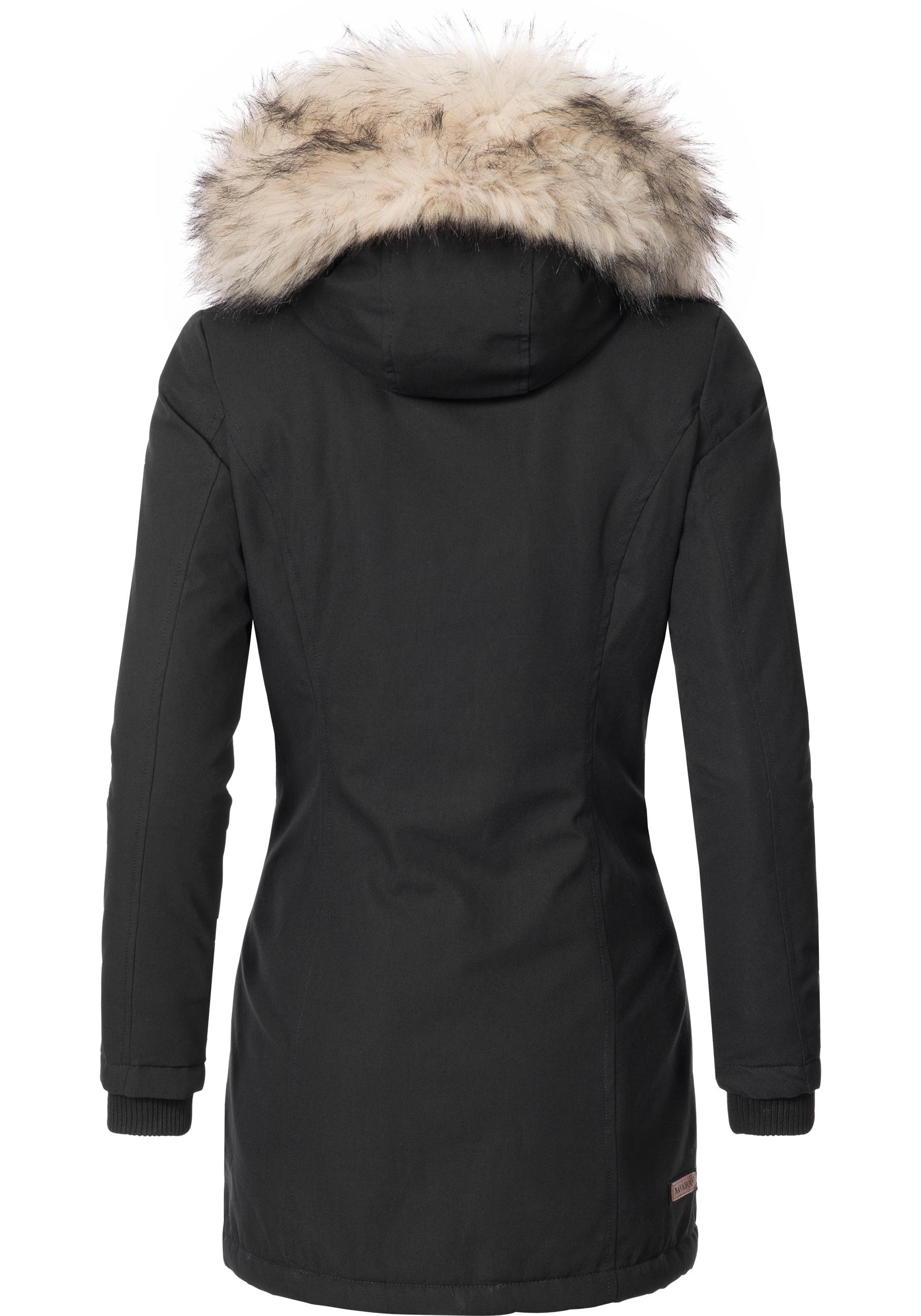 Navahoo Wintermantel »Cristal«, stylischer Damen Winterparka mit Kunstfell-Kapuze