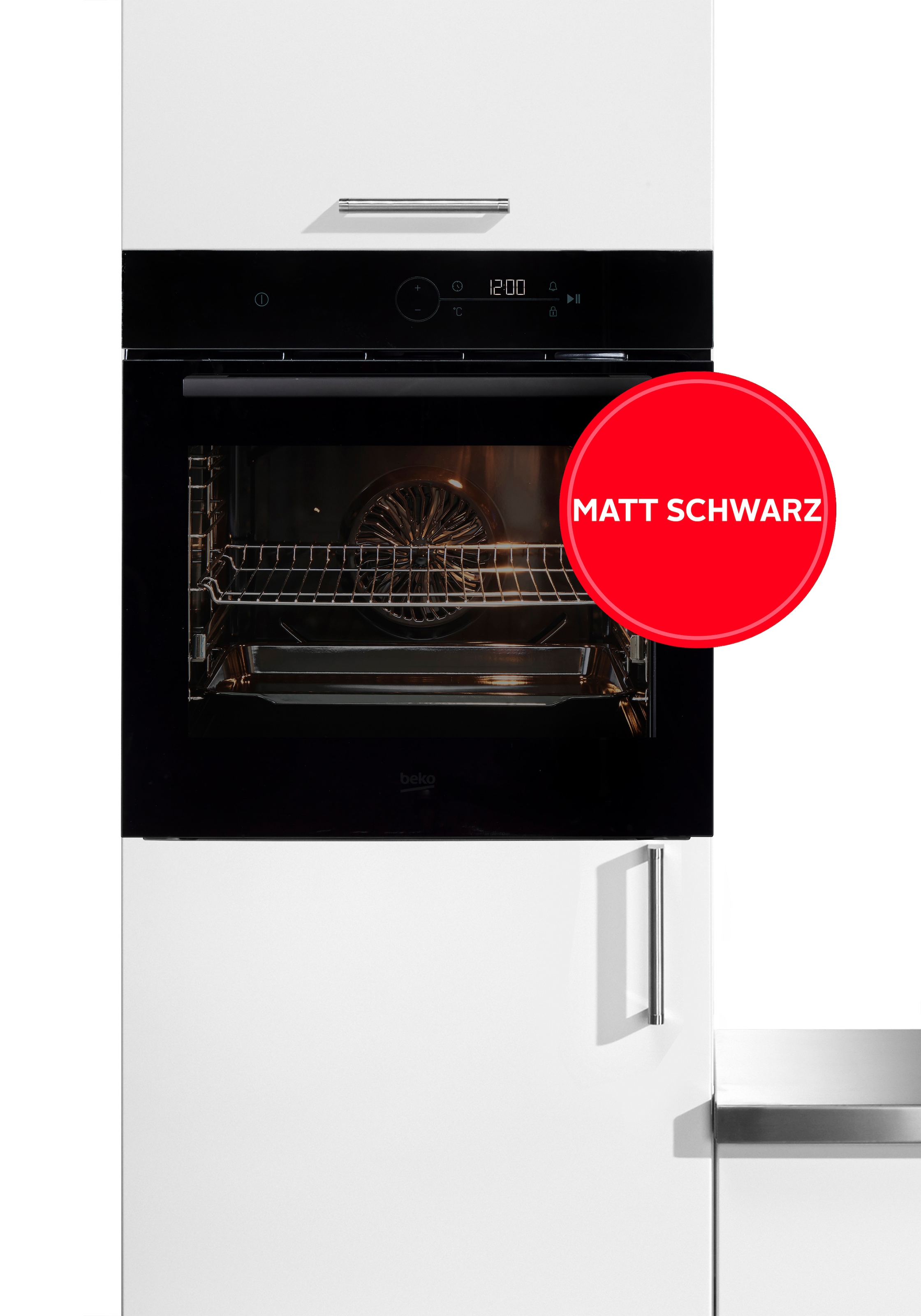 BEKO Backofen "BCBIM17400B" mit 1-fach-Teleskopauszug mit Steam Clean Mit AirFry knusprig frittieren im Ofen – ganz ohne zusätzliches Fett