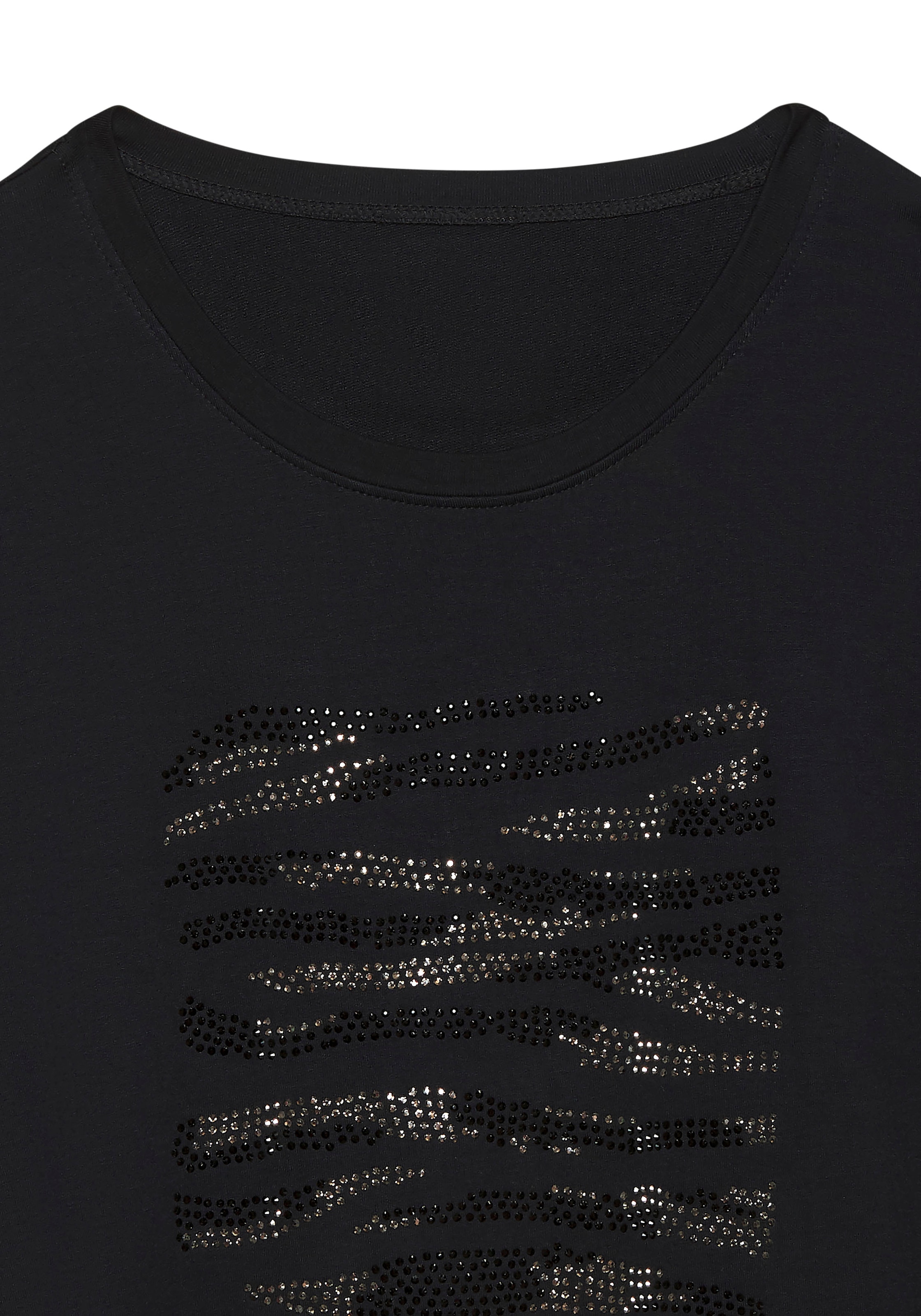LASCANA 3/4-Arm-Shirt »mit Strass-Dessin«, aus hochwertiger French Terry-Qualität aus Viskose