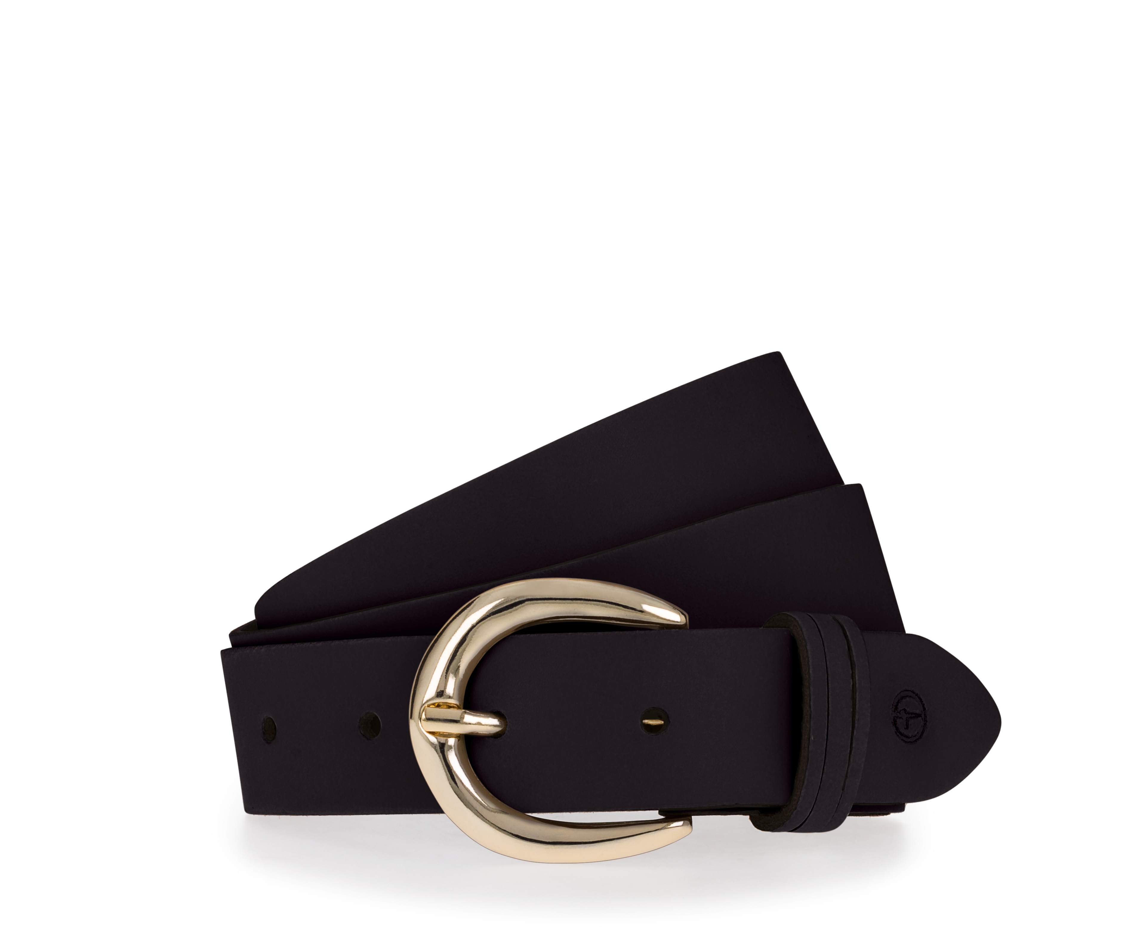Tamaris Ledergürtel ""Clara Gold"" 3 cm Breite, aus Rindsleder, mit goldfarbener Dornschnalle