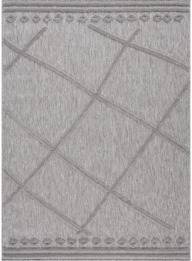 Carpet City Teppich »In-& Outdoorteppich Santorini 58578, 3D-Effekt, Raute-Optik«, rechteckig, 5 mm Höhe, Wetterfest & UV-beständig für Terrasse, Balkon, Küche, Flur