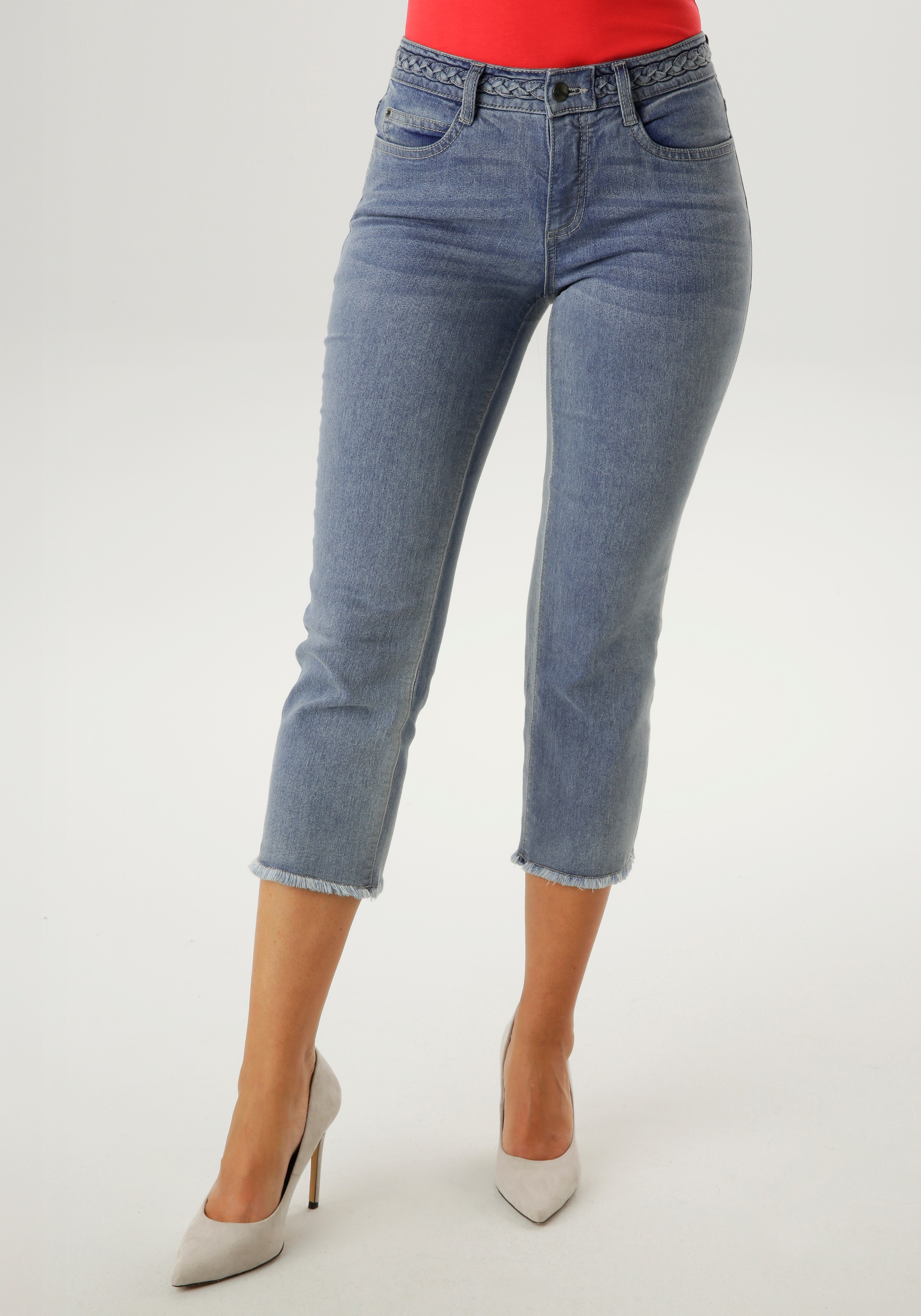 Aniston SELECTED 7/8-Jeans mit leicht ausgefranstem Beinabschluss - NEUE KO günstig online kaufen