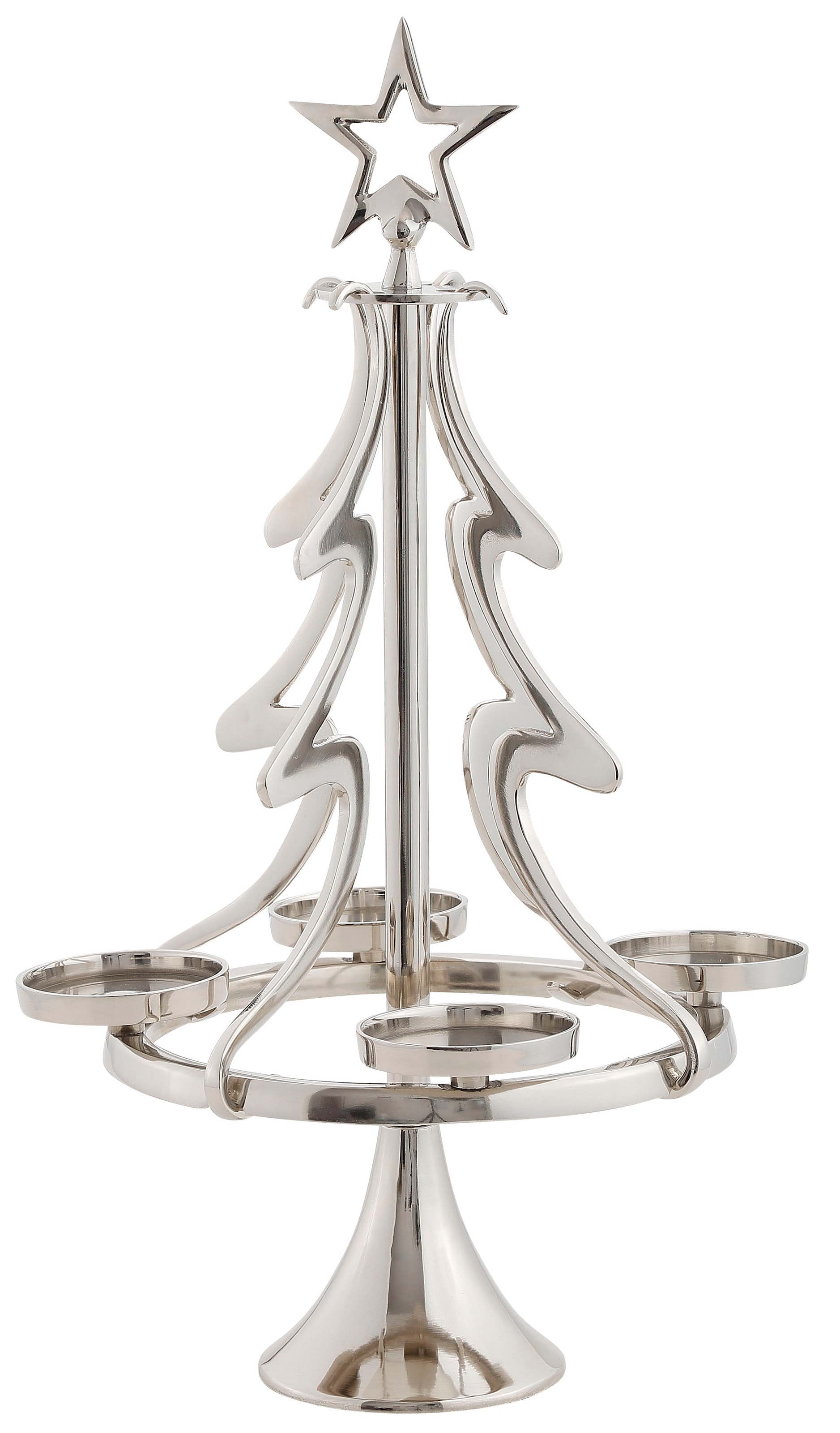 BAUR aus Kerzenhalter »Jason, Aluminium St.), (1 Weihnachtsdeko«, besonderen my home Adventsleuchter im kaufen Tannenbaum | Design,