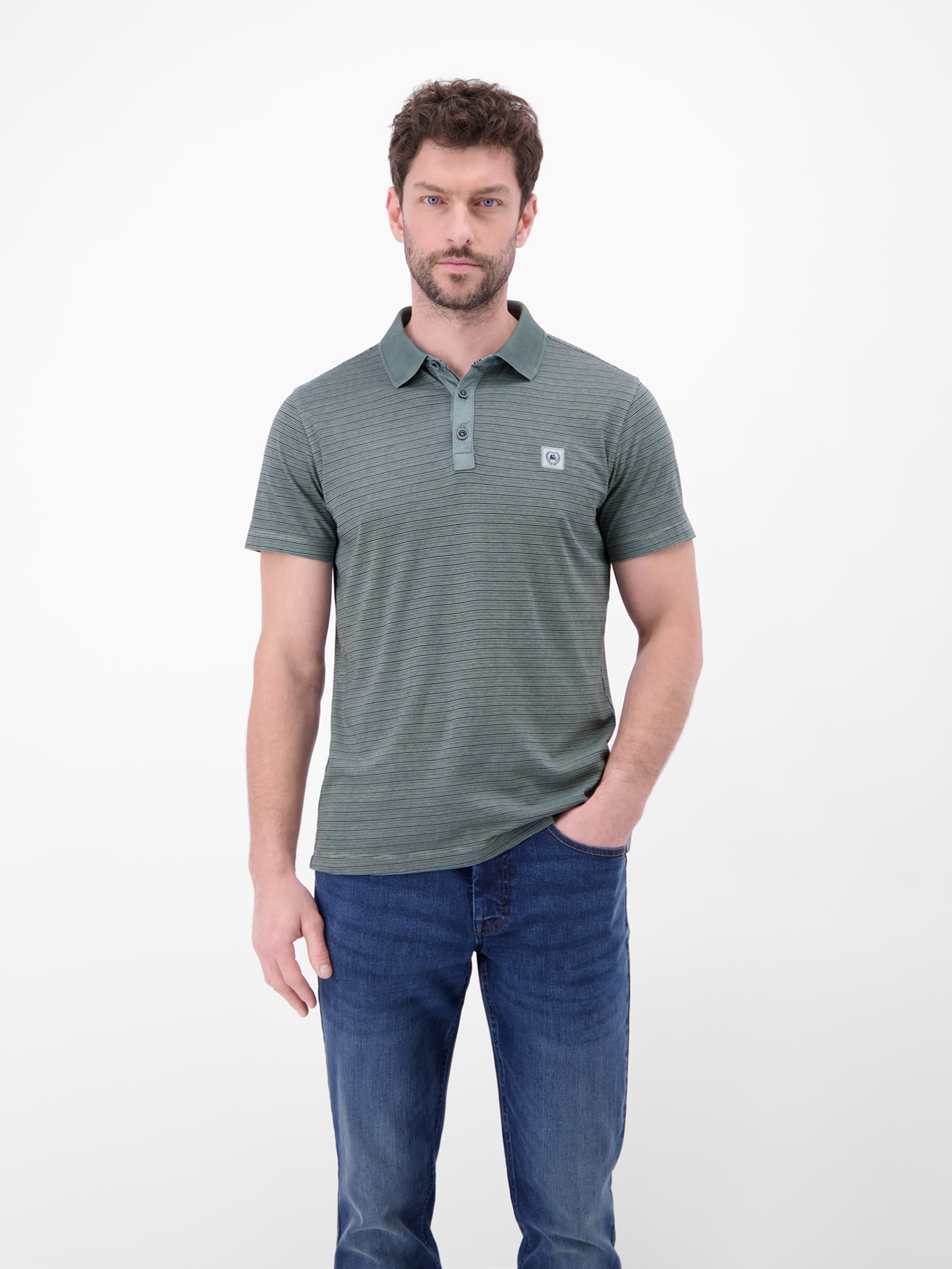 LERROS Poloshirt Kurzarm-Polo mit feinen Streifen