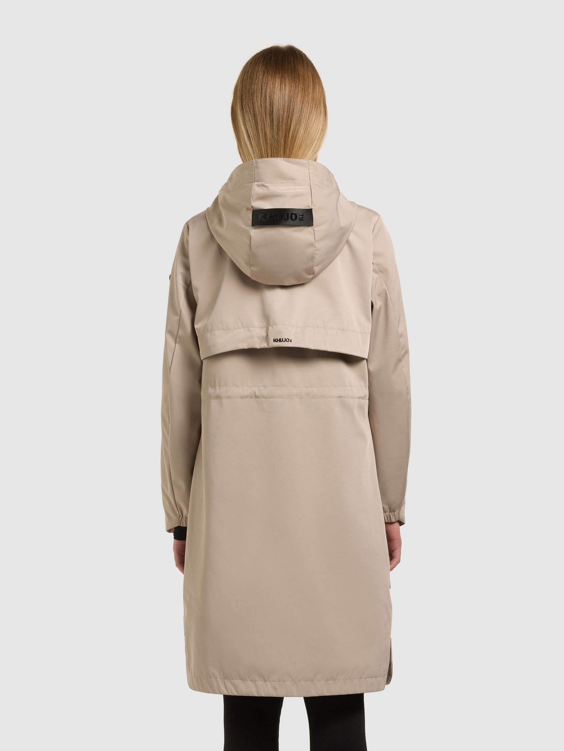 Kurzmantel KHUJO "MANAO2", Damen, Gr. L, latte beige, Web, 100% Polyester, unifarben, eingesetzt abgesteppte Kante, Mäntel Kurzmantel 3