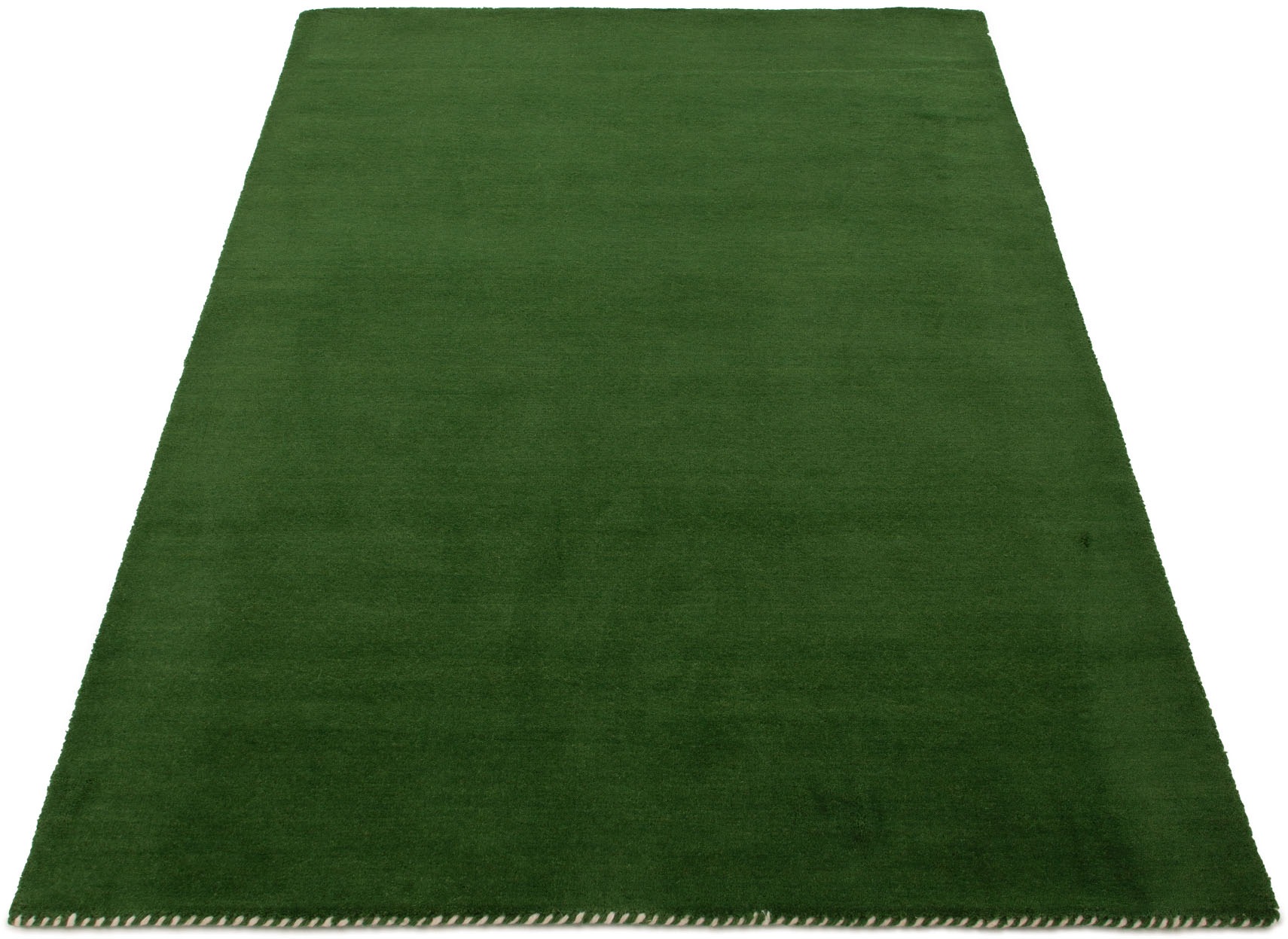 carpetfine Wollteppich "Gabbeh Lola Uni" rechteckig 14 mm Höhe mit natürlichem Pflanzenmaterial von Hand gewebt, auch in Rund