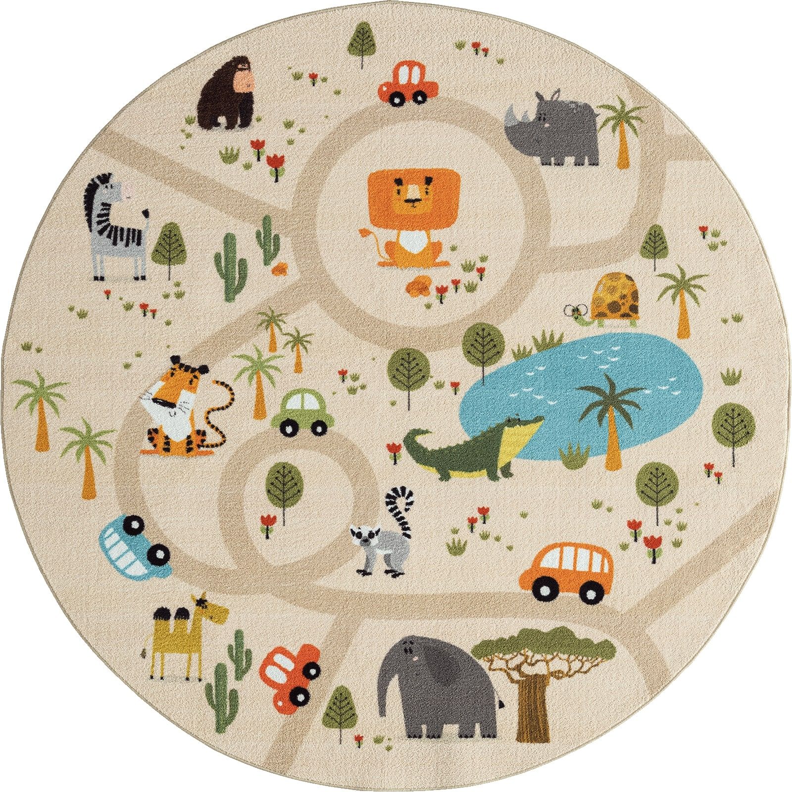 the carpet 1100000002199 "Happy Life" rund 4 mm Höhe Life Kinderzimmer Teppich Spielteppich pflegeleicht