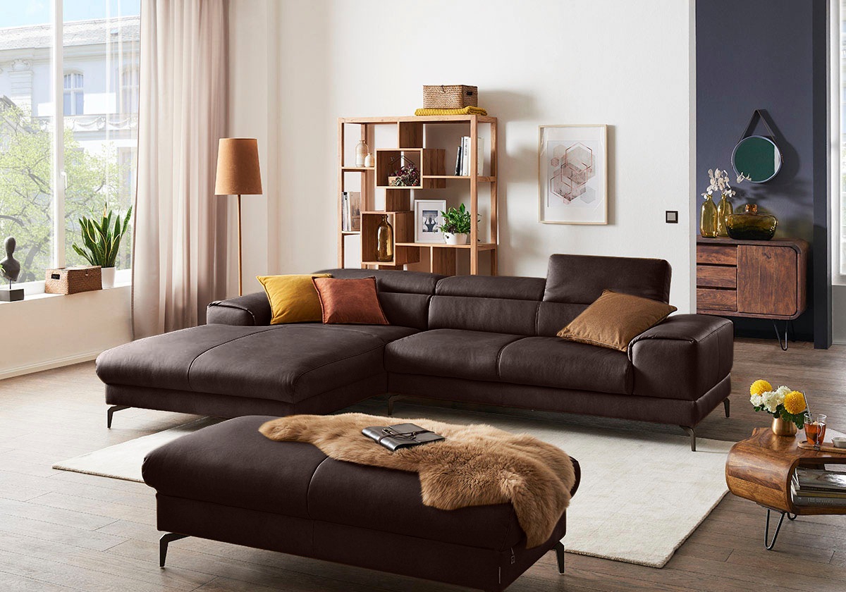 Thumbnail - W.SCHILLIG Ecksofa "piedroo, Designsofa mit tollem Sitzkomfort, elegant und bequem, L-Form", Kopfteilverstellung, wahlwe...