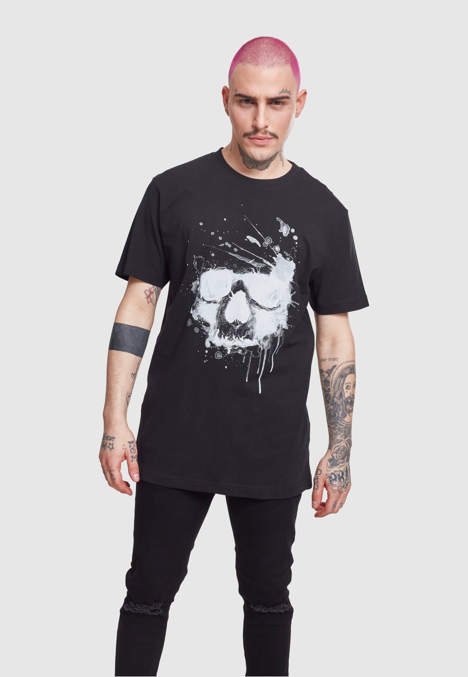 MisterTee T-Shirt »MisterTee Herren Waterpaint Skull Tee«, (1 tlg.)