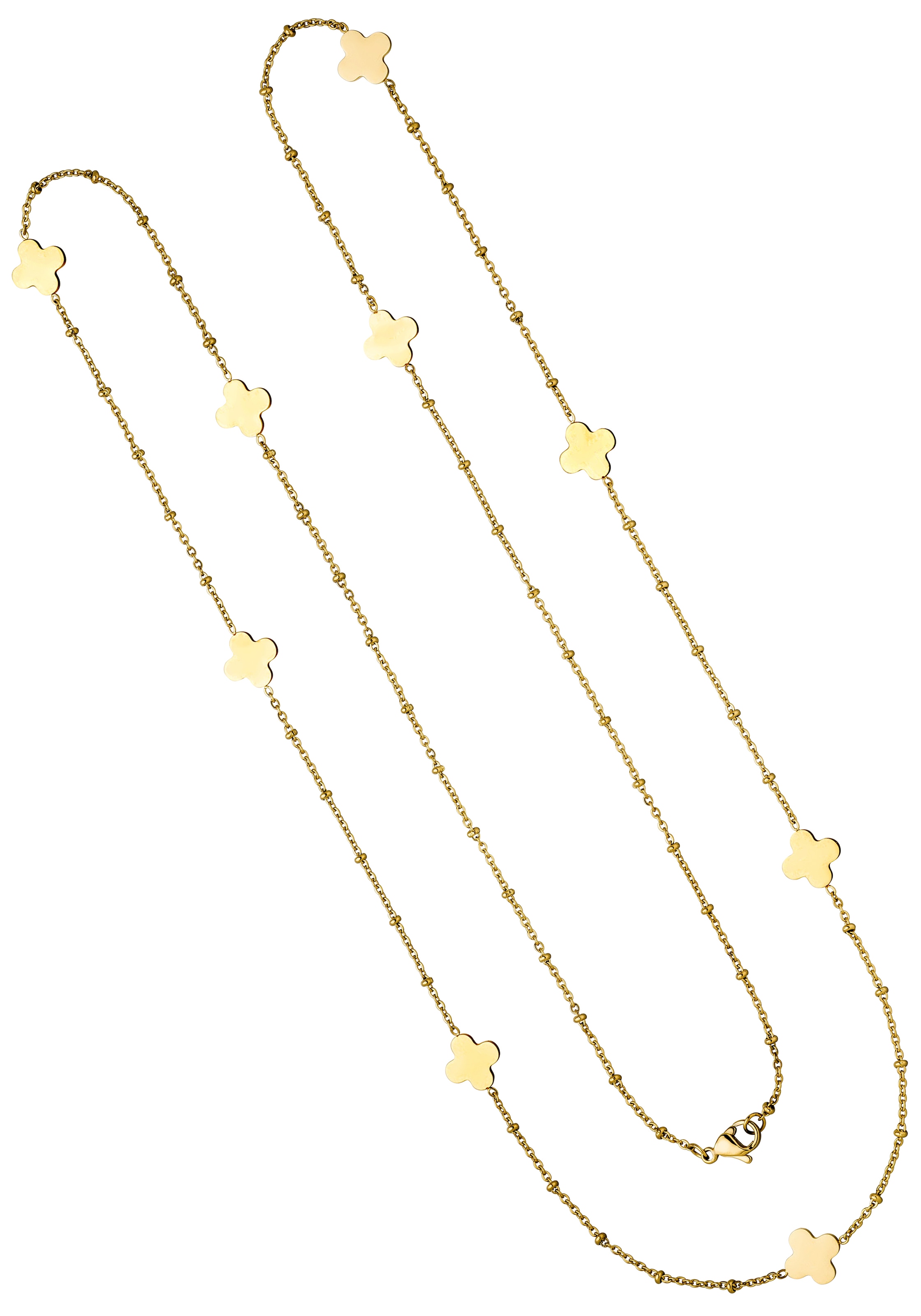 Kette ohne Anhänger, Edelstahl gold-farben 90 cm