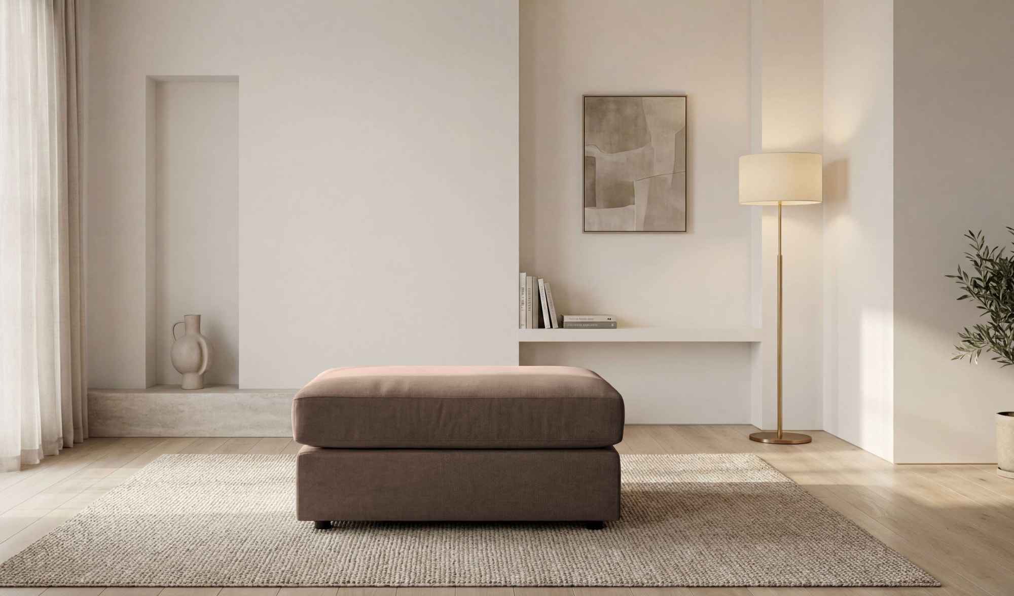 OTTO home Polsterhocker »Nivette, weiches Chenille« 95x65 cm, eine tolle Ergänzung zum Sofa