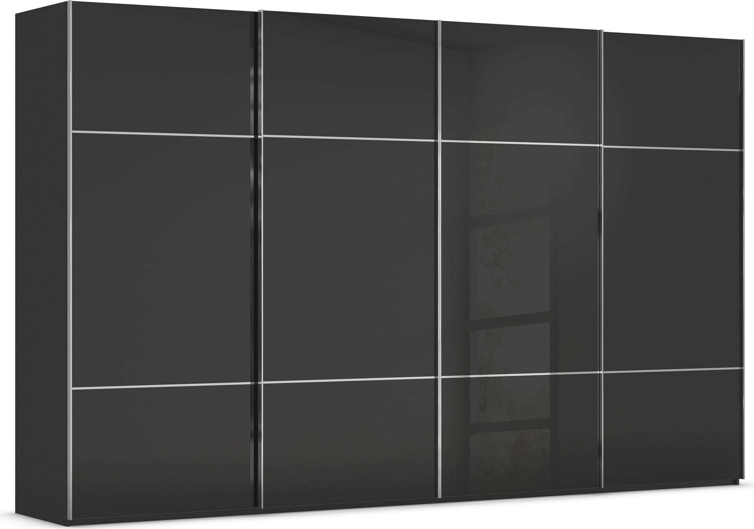 rauch "Kleiderschrank Schrank Garderobe Schlafzimmerschrank SCALE-TRIO" edle dreigeteilte Front mit 2 Zierleisten Glasfront MADE IN GERMANY