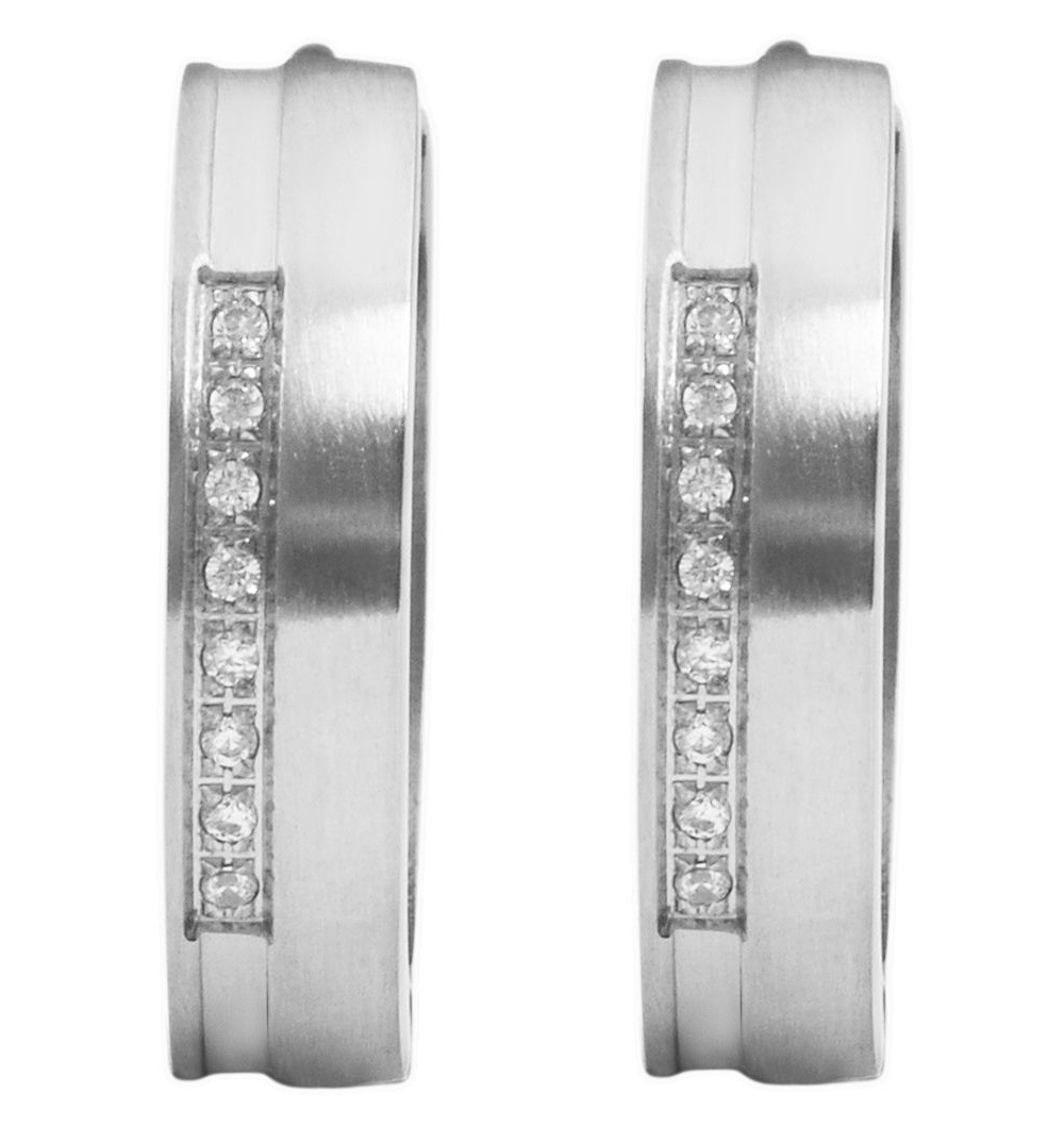 Adelia´s Klappcreolen »Damen Ohrringe – Klappcreole aus Edelstahl mit Strass Steinchen« Ideal als Geschenk – dezent und elegant