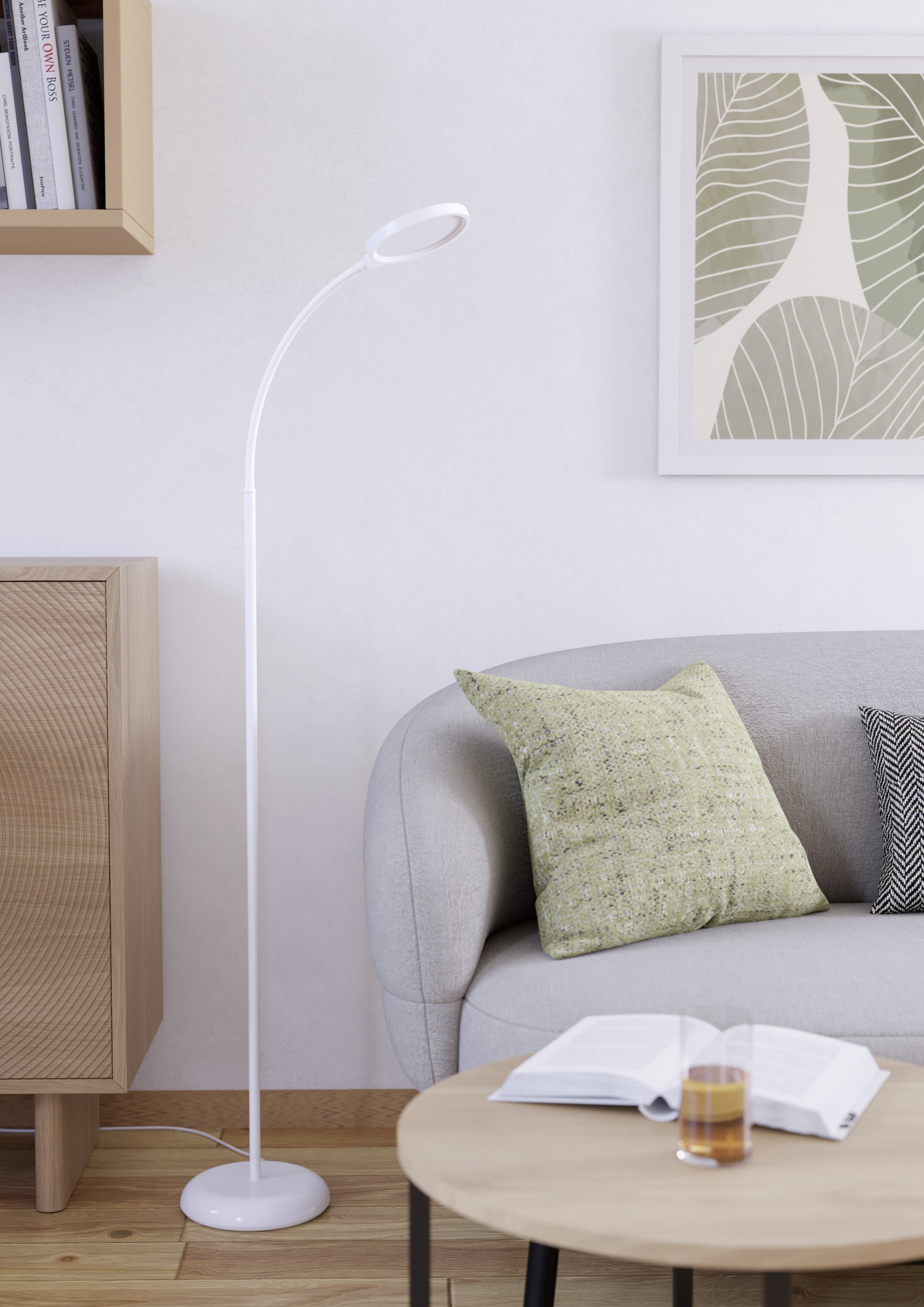 EGLO Stehlampe »LAURO Stehlampe - Kunststoff - LED - 1X5,5W - IP20« LED-Modul 1 Stk. Kaltweiß | Neutralweiß | Warmweiß Standleuchte, Wohnzimmer, Schlafzimmer, Esszimmer, L45 x B21 x H132 cm