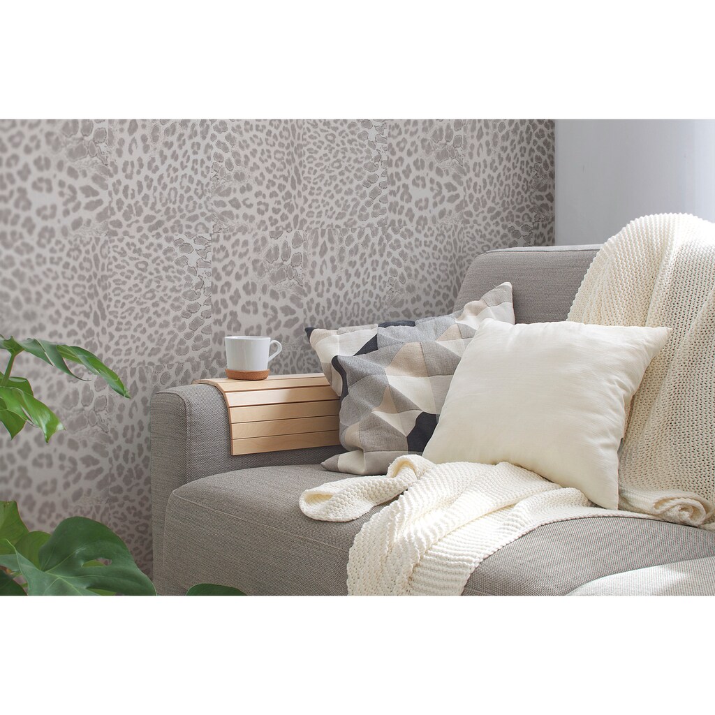 living walls Vliestapete »Desert Lodge«, Fellimitat-animal print-gemustert