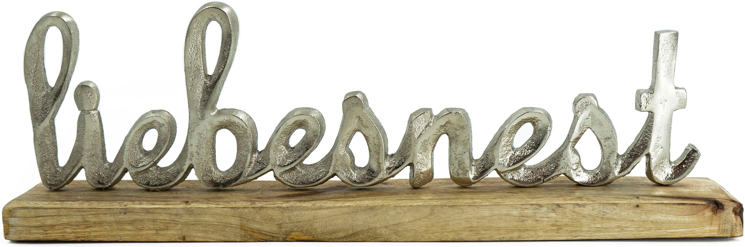 Deko-Schriftzug »Liebesnest«, aus Holz und Aluminium
