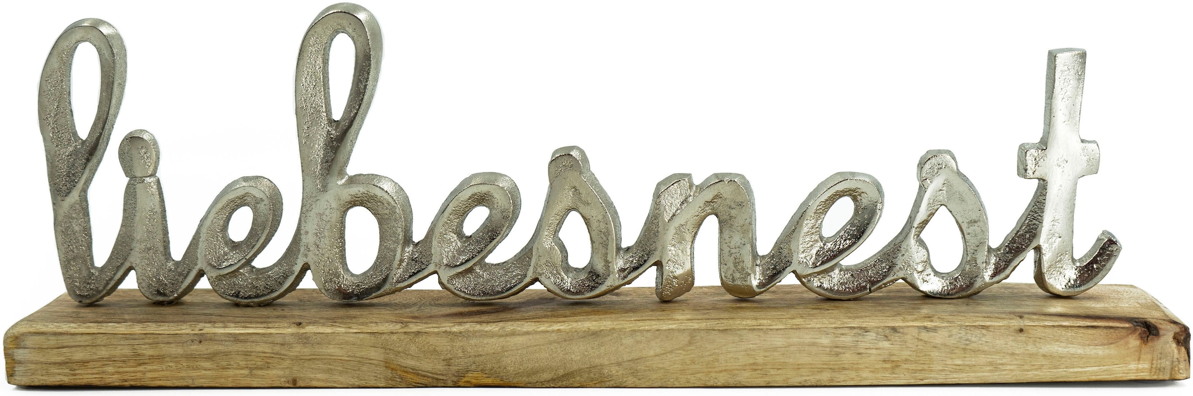 NOOR LIVING Deko-Schriftzug "Liebesnest", aus Holz und Aluminium