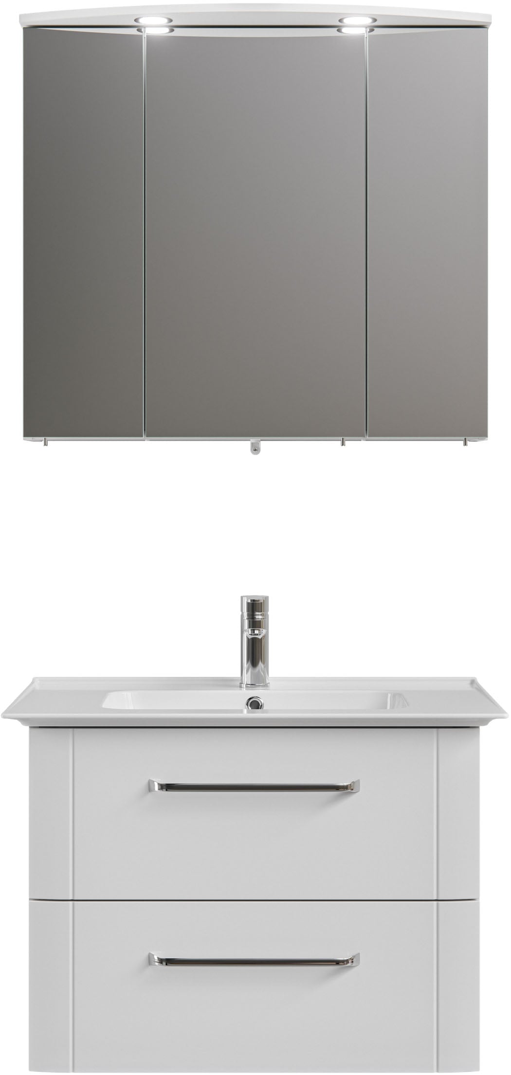 Saphir "Serie 3006 2-teilig Keramik-Waschtisch mit Spiegelschrank" 3 Stk. tlg.