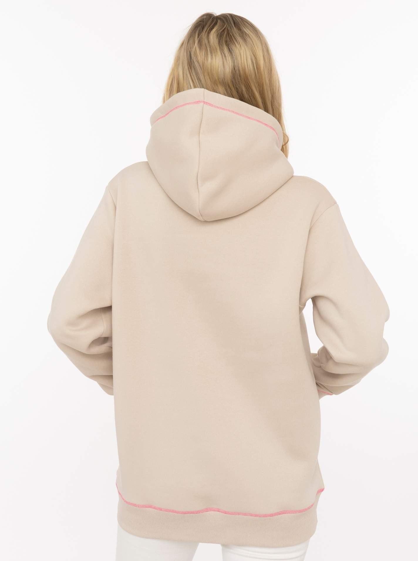 Zwillingsherz Hoodie »"HAPPY"«, bunter Schriftzug aus Frottee, Kapuze mit Kordel, Kängurutasche

