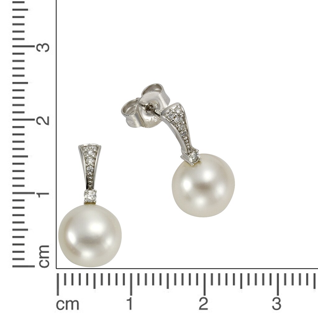 Orolino Paar Ohrstecker »585 Gold Perlen weiß + Brillanten 0,07ct.«