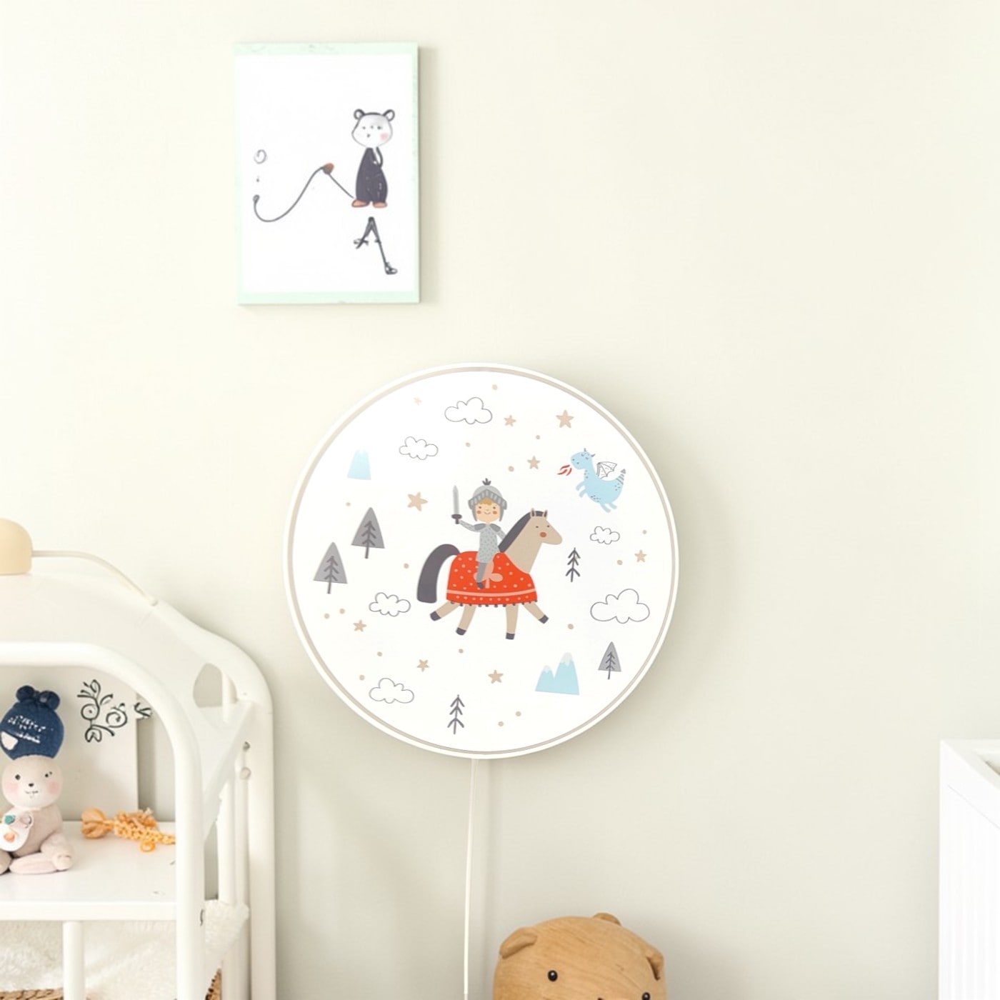 niermann Wandleuchte »Kinderlampe mit Motiv "Ritter Theo", Kinderzimmer« E14 1 Stk. bruchsicheres Gehäuse, Schalter im Anschlusskabel, Made in Germany