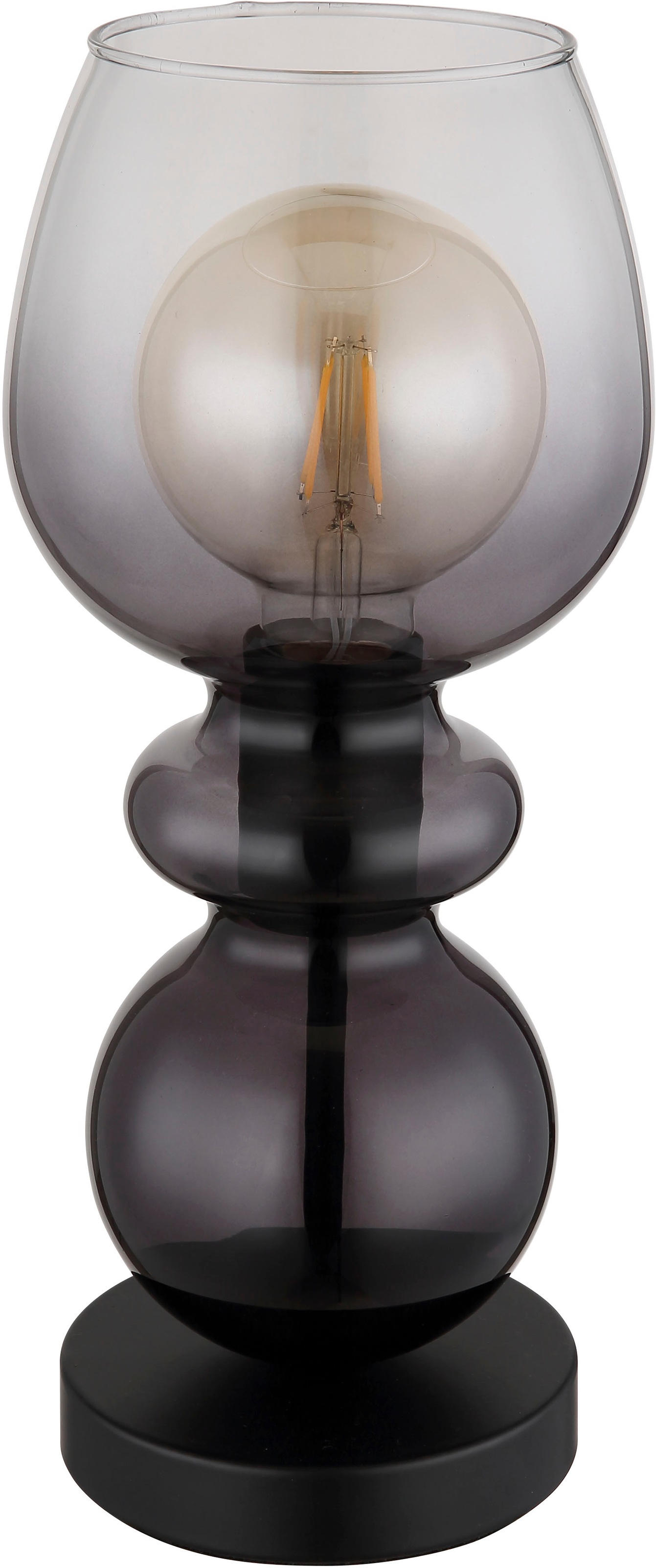 GLOBO LIGHTING Tischleuchte »CLARITY« E27 1 Stk. Tischlampe Glas rauchfarben klar verlaufend antik