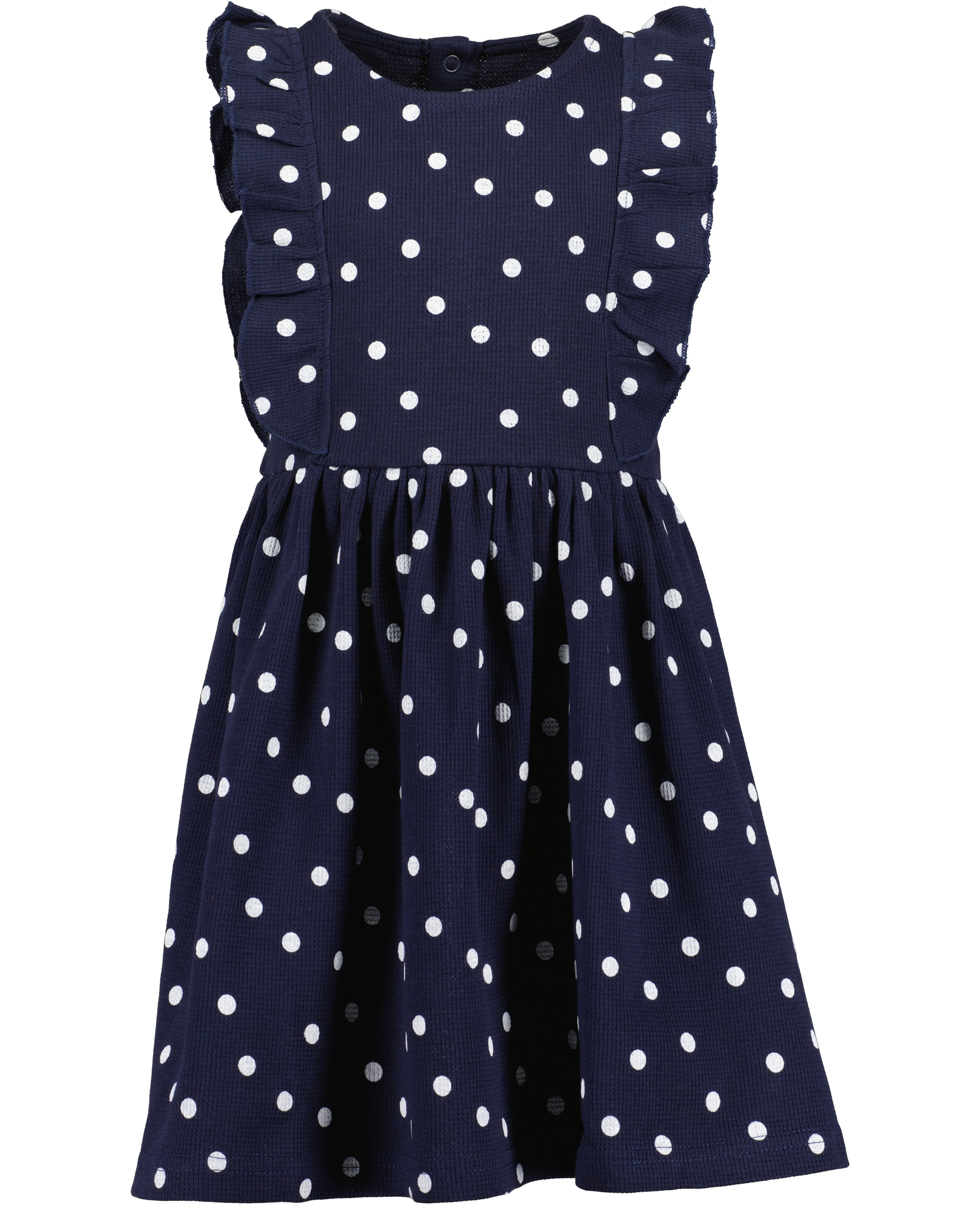 BLUE SEVEN Mädchen Sommerkleidnachtblau, Gr. 98, Jersey, Obermaterial: 100% Baumwolle, Kleider, mit tollen Volants und mit kleiner Knopfleiste im