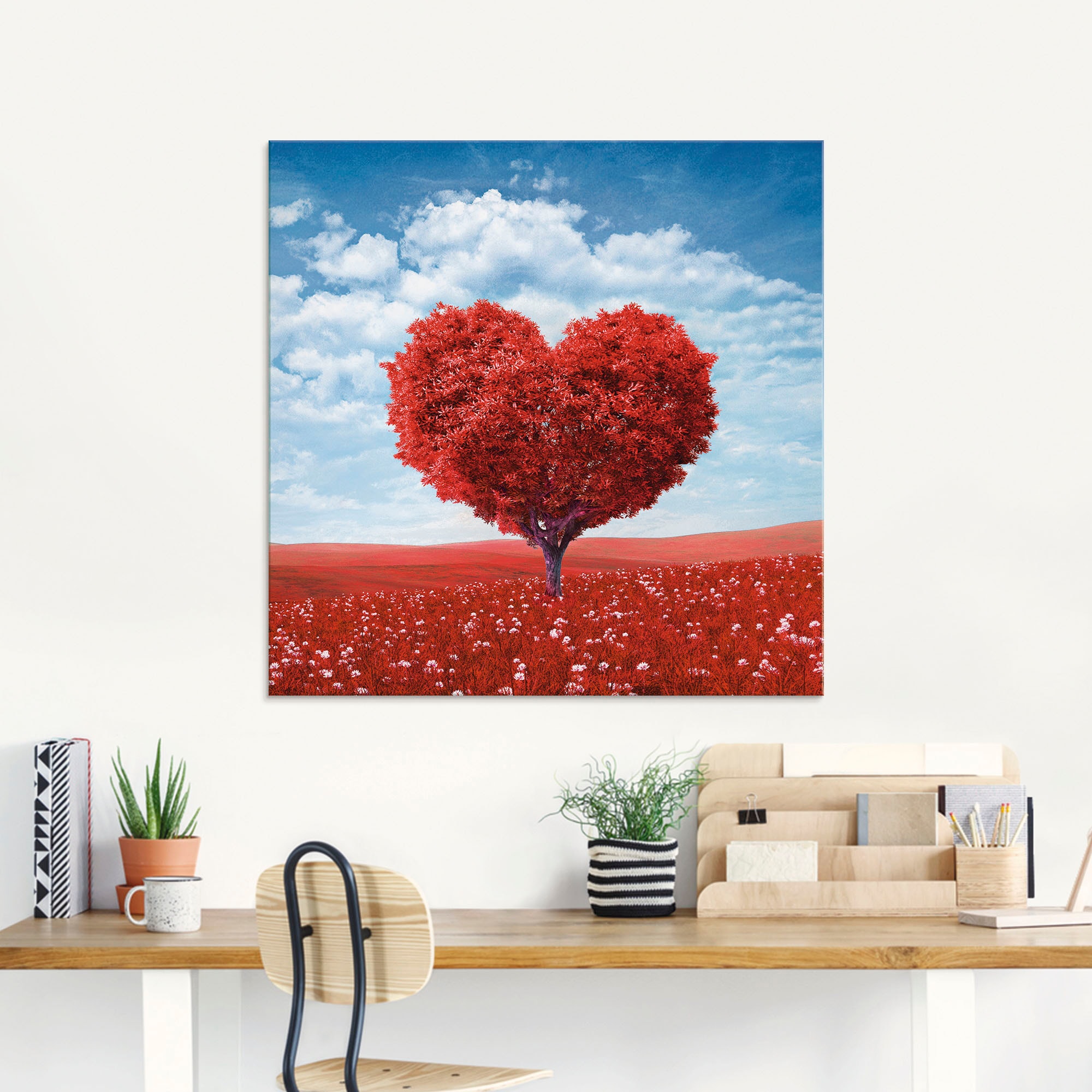 Artland Glasbild »Baum in Form eines Herzens«, Herzen, (1 St.), in  verschiedenen Größen kaufen | BAUR