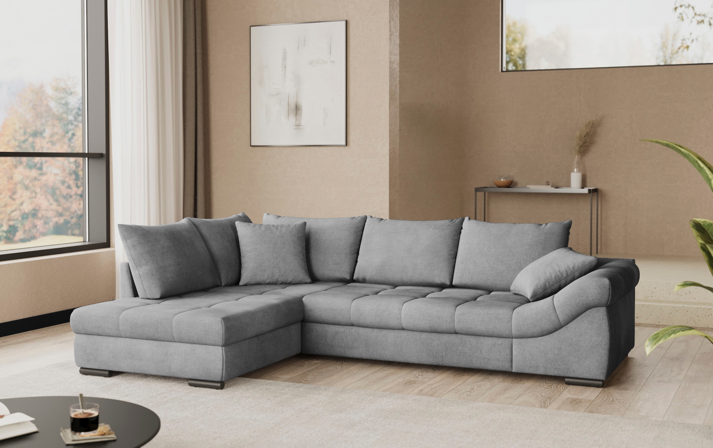 Mr. Couch Ecksofa »Allegro, L-Form«, mit Hochschläfer-Bettauszug, wahlweise mit Kaltschaum