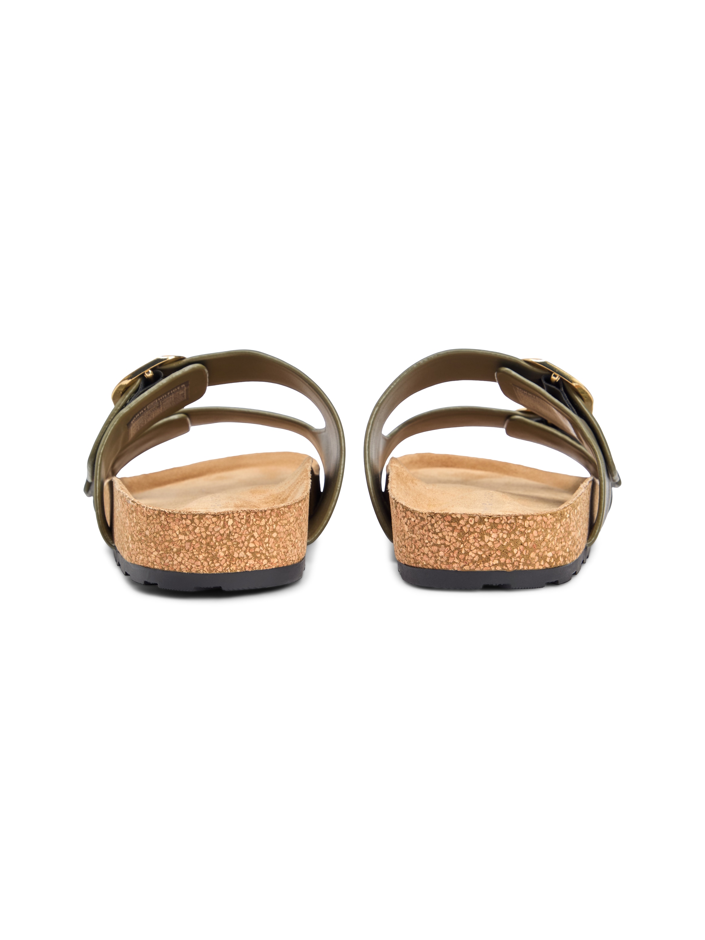 Tommy Hilfiger Pantolette »TH CLASSIC CORK SANDAL LEATHER«  Sommerschuh, Schlupfschuh, Flat mit Logoemblem
