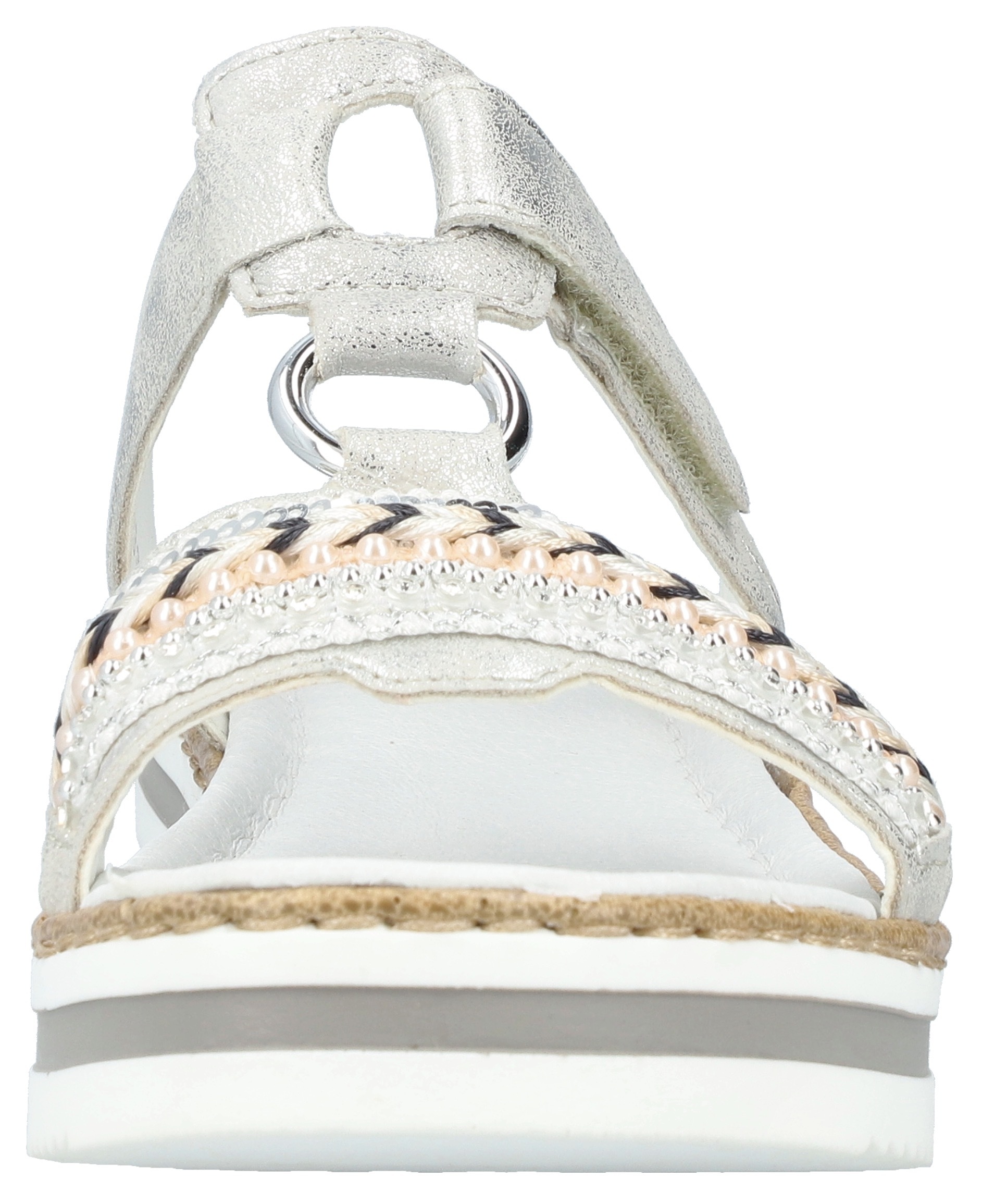 Rieker Pantolette, Plateau, Sommerschuh, Schlappen mit Zierperlen und Paile günstig online kaufen