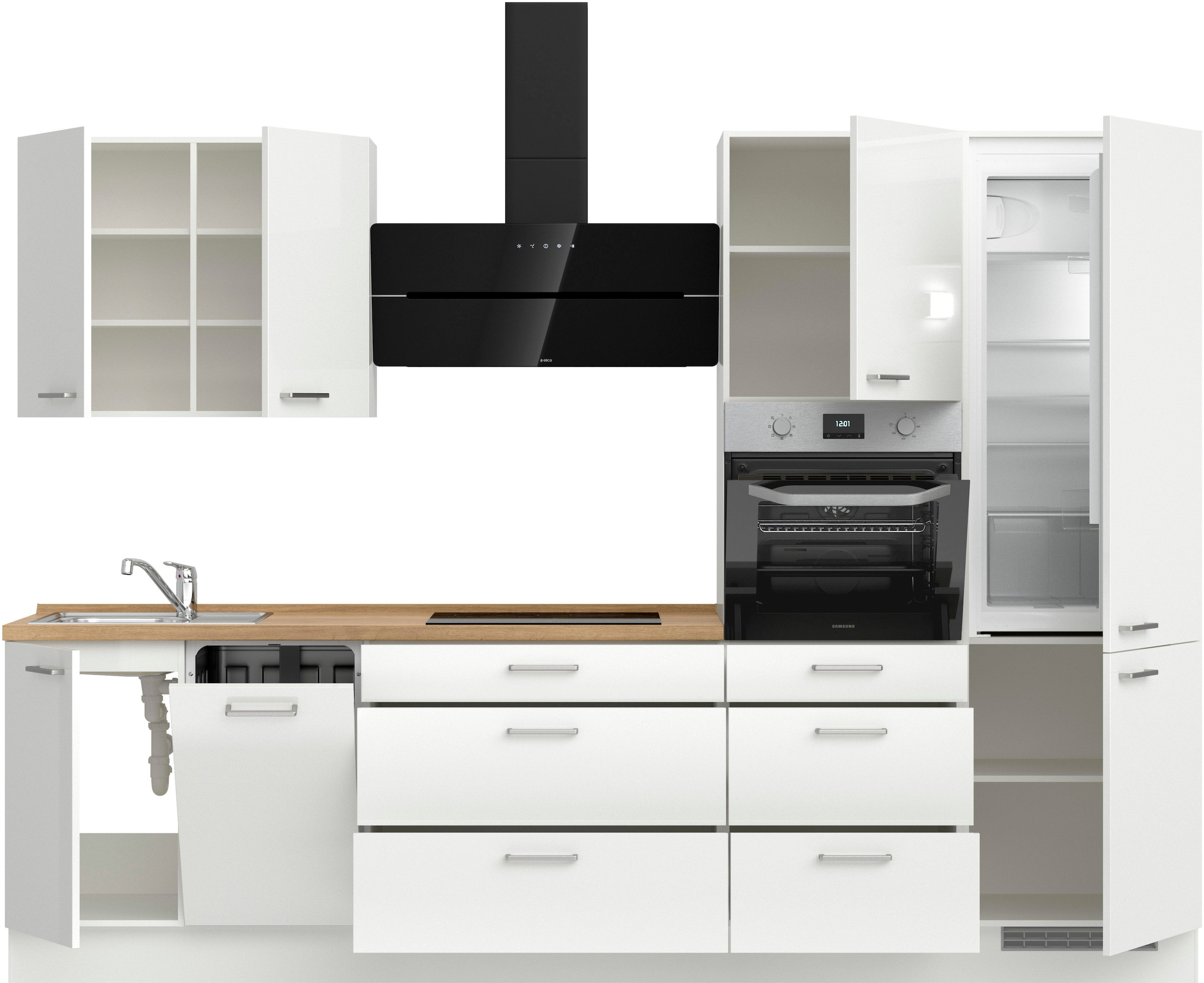 nobilia® Küchenzeile »"Flash II"«, vormontiert, Ausrichtung wählbar, Breite 300 cm, wahlw. mit E-Geräten