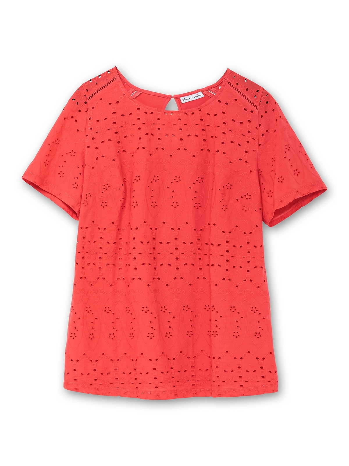 sheego by Joe Browns T-Shirt »Große Größen«, im Materialmix, mit Lochstickereien