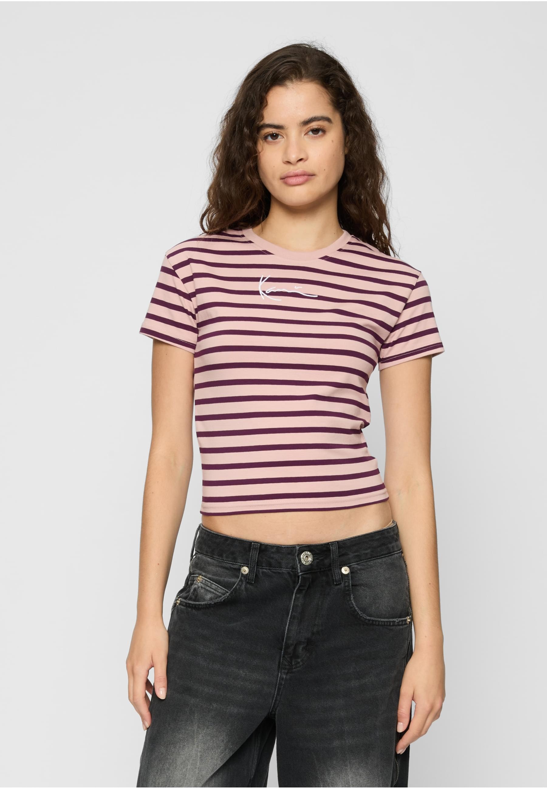 Karl Kani T-Shirt »Karl Kani Damen KW221-067-1 KK Small Signature tight Stripe Tee«, (1 tlg.)