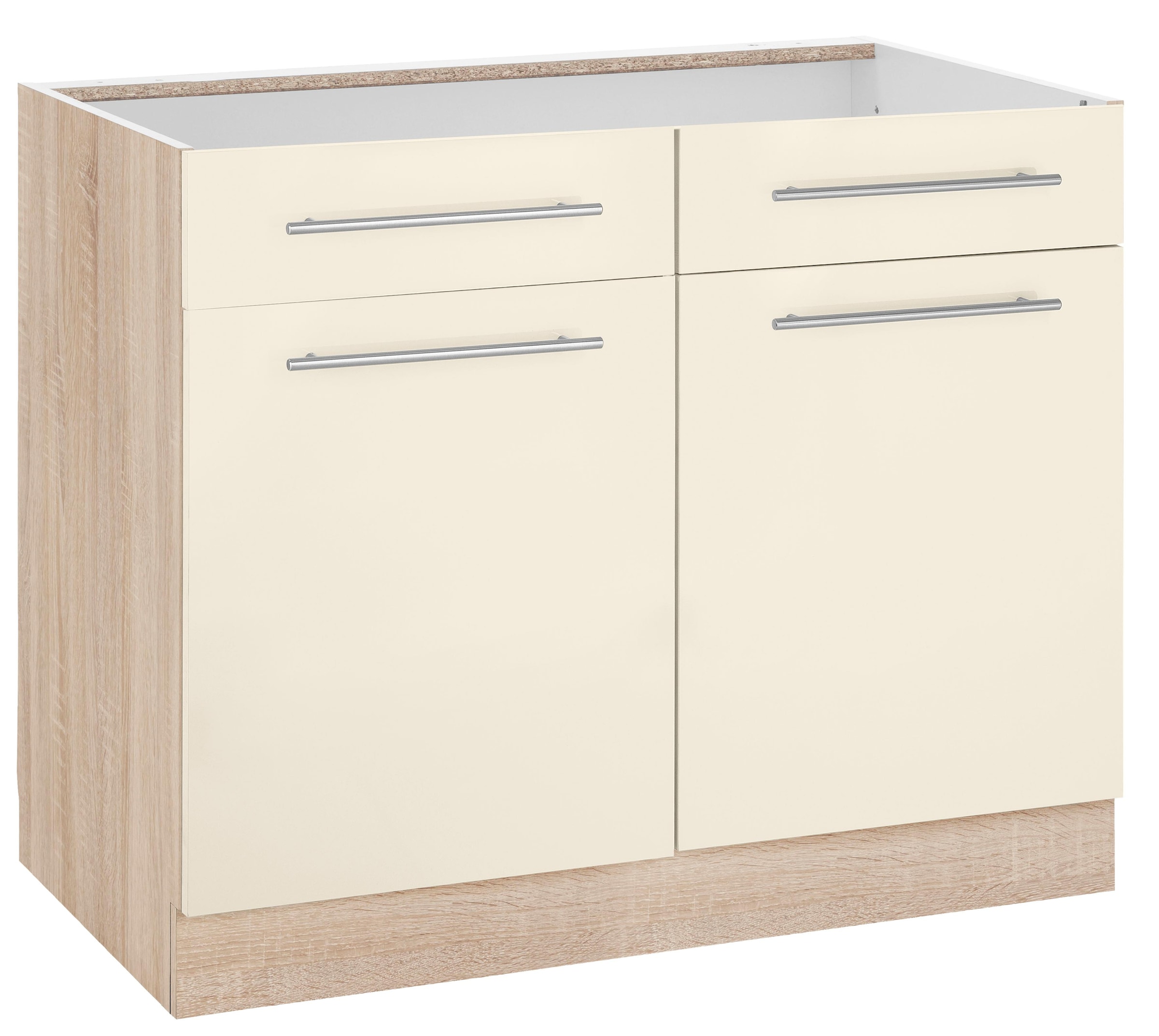 wiho Küchen Unterschrank "Flexi2, Breite 100 cm, Soft-Close bei der Tür" mit Schubkästen, inkl. verstellbaren Einlegeböden