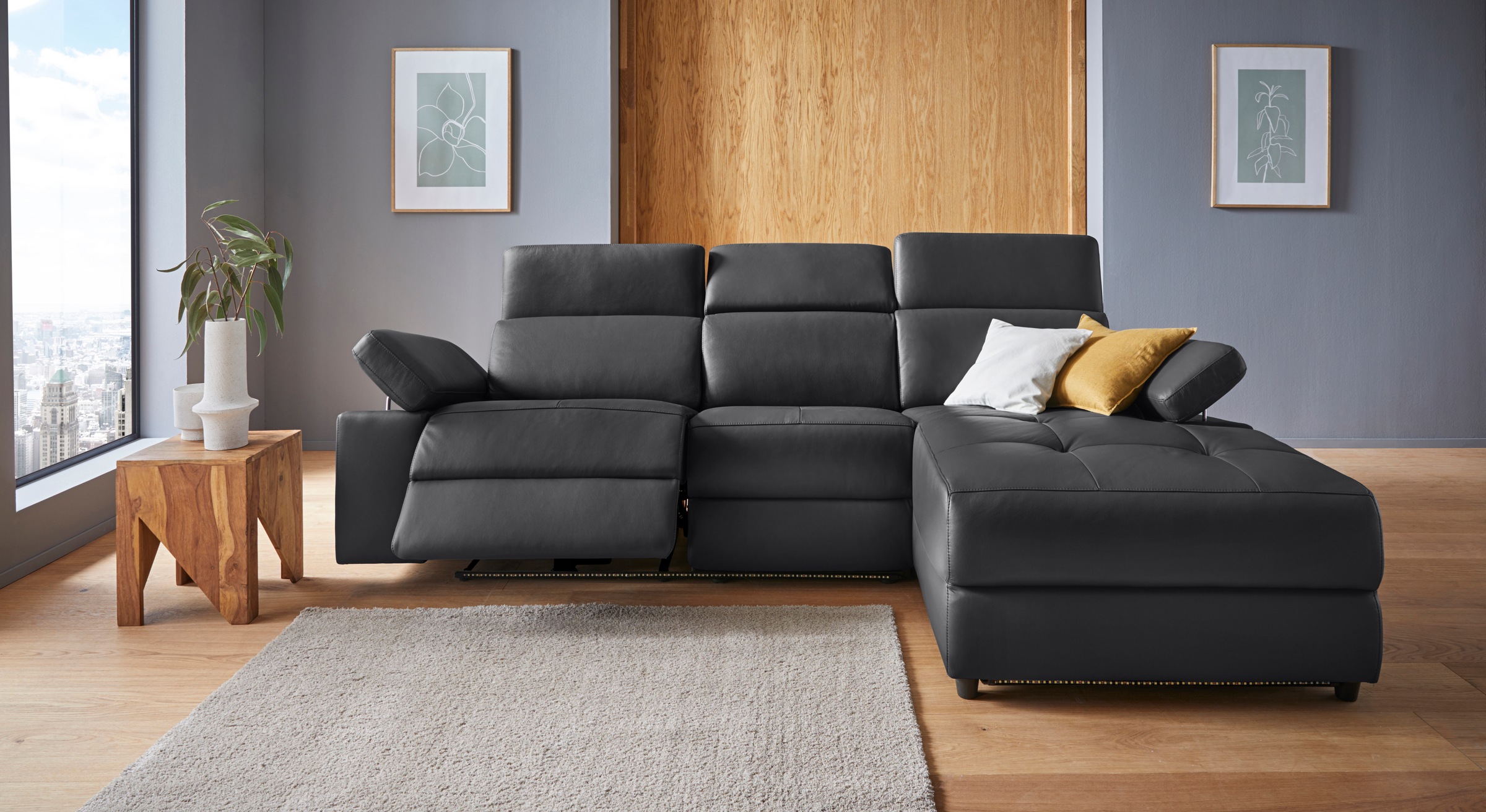 Places of Style Ecksofa »Kilado, L-Form,«, mit Relaxfunktion, verstellbarer Armlehne, Kopfteilverstellung