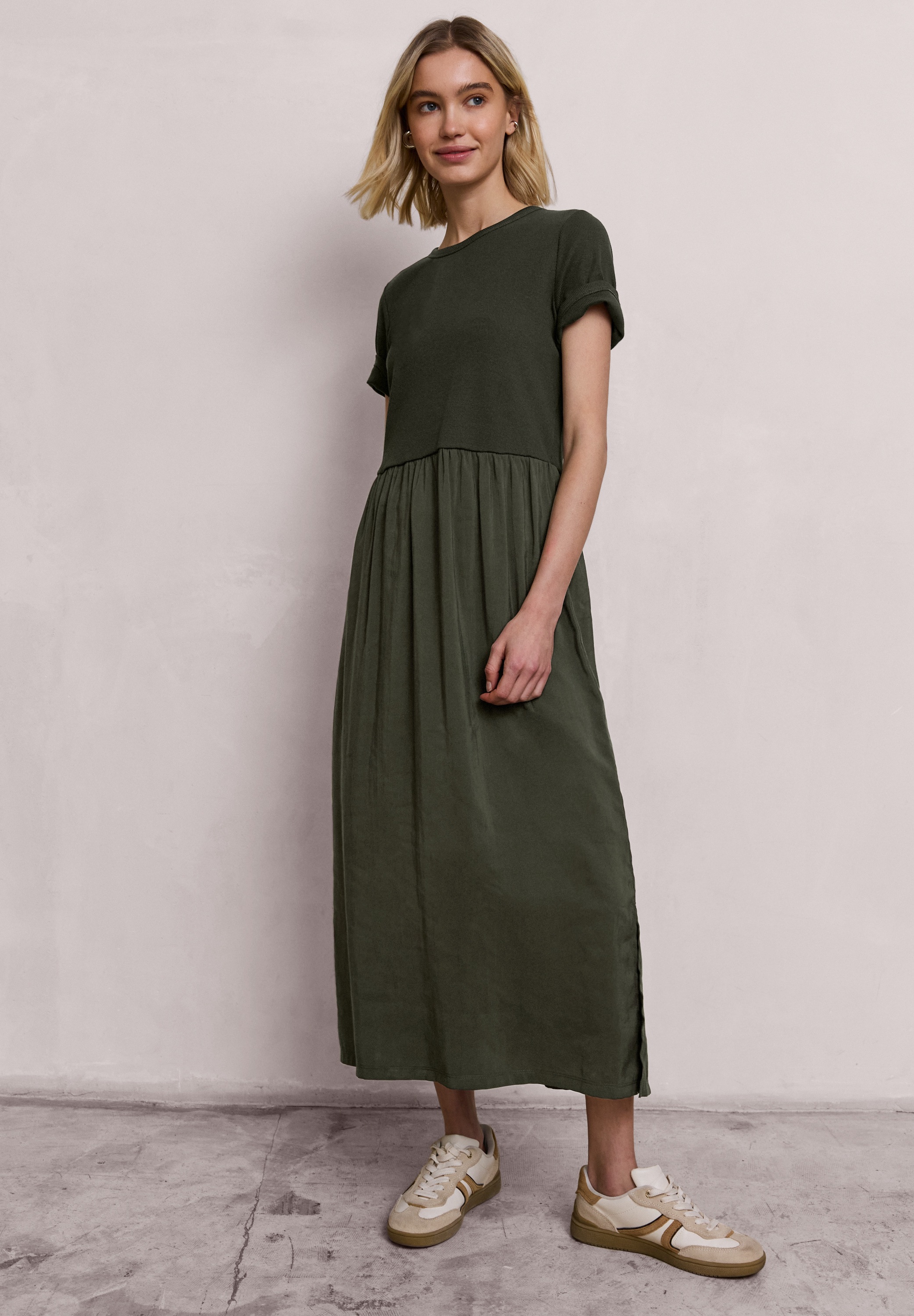 STREET ONE STUDIO Midikleid Ohne Taschen mit Rundhalsausschnitt günstig online kaufen