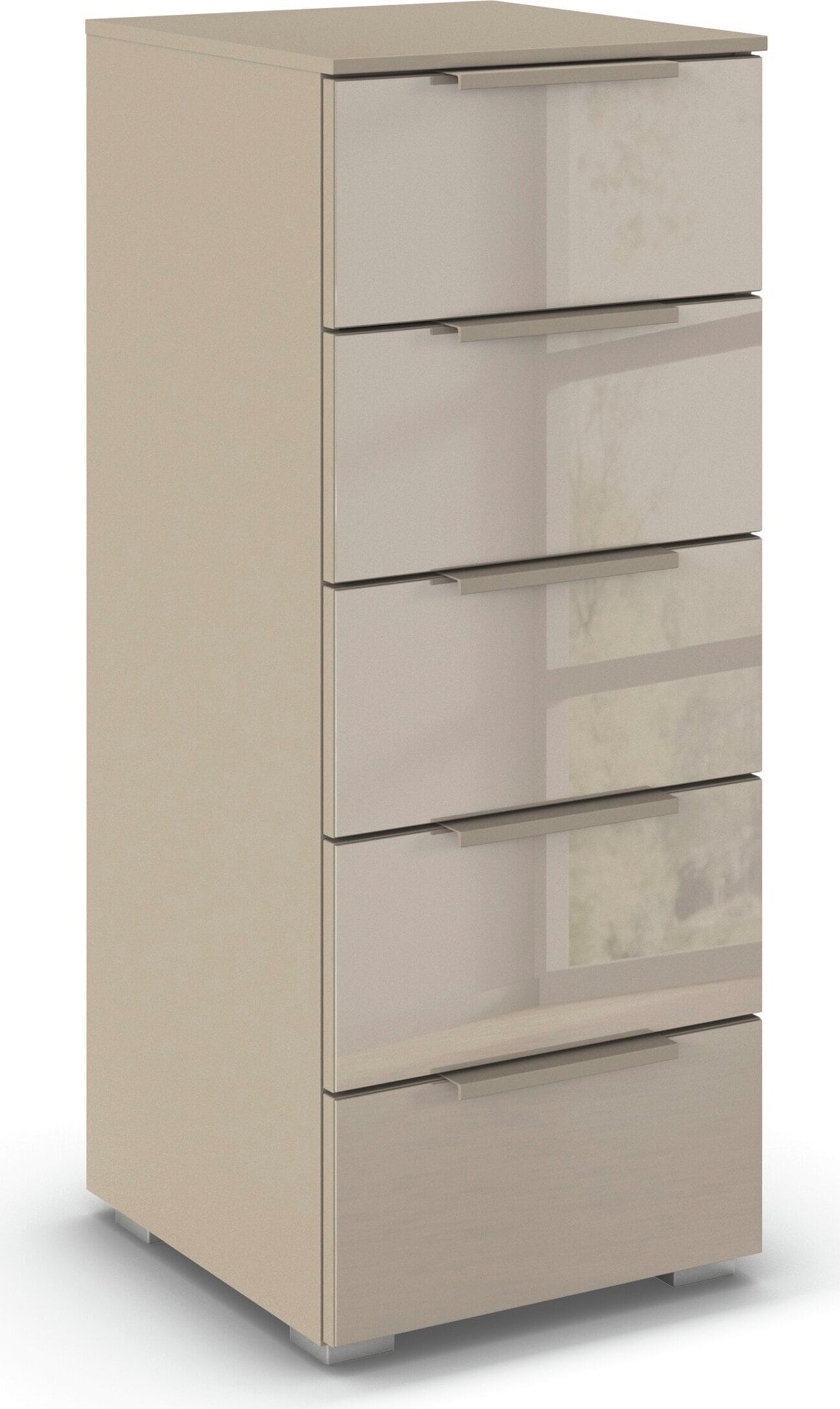 rauch Schubkastenkommode "Highboard Sideboard Kommode MONTCLAR Frontauswahl Dekor/Hochglanz/Glas" in 2 Breiten: 40 oder 80 cm / Höhe 100 cm, inkl. Soft-Close-Funktion, mit 5 geräumigen Schubladen, viele Griffvarianten MADE IN GERMANY