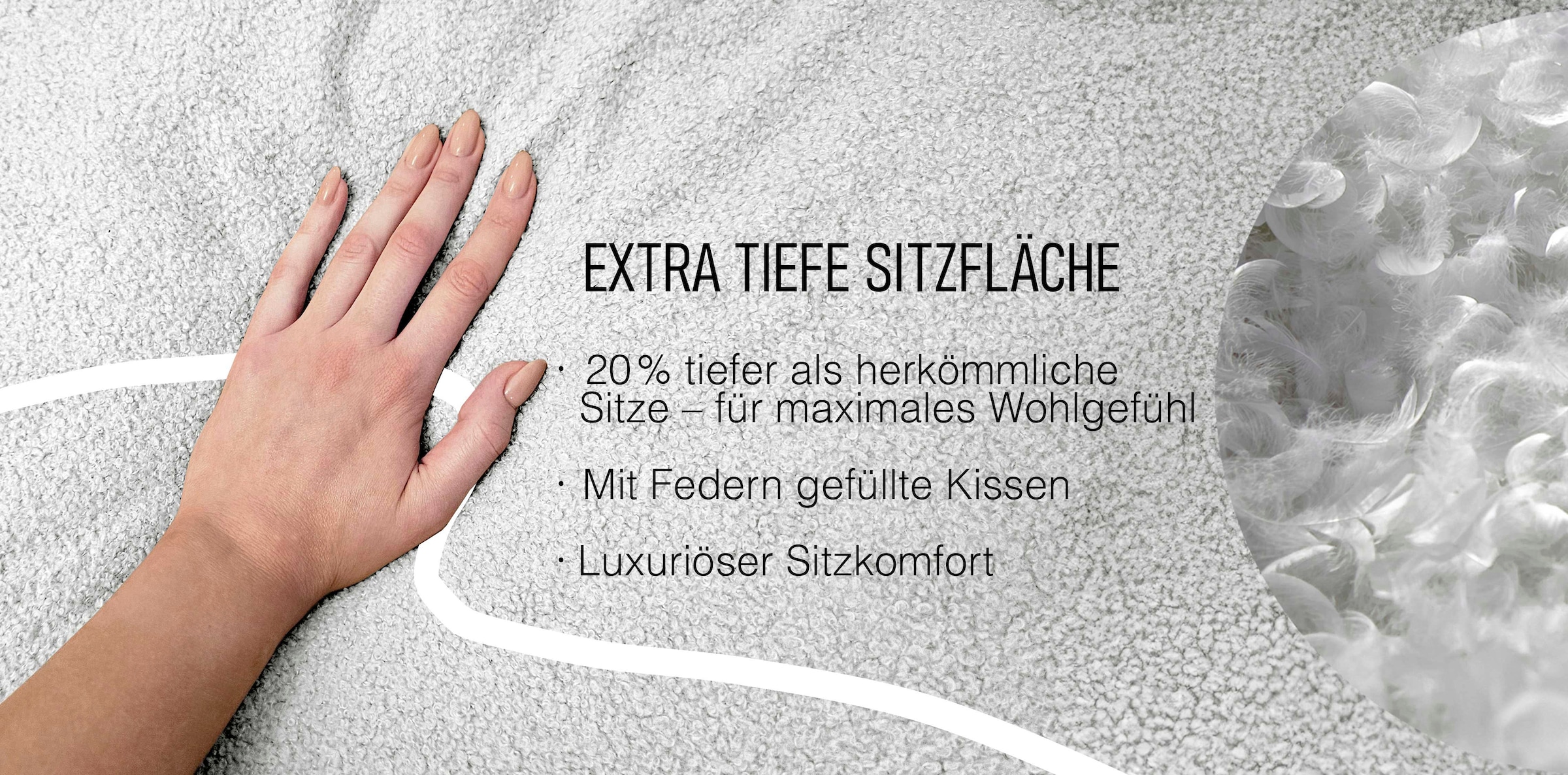 Guido Maria Kretschmer Home&Living Big-Sofa »Pantin«, extra weich und kuschelig, Füllung mit Federn und Daunen