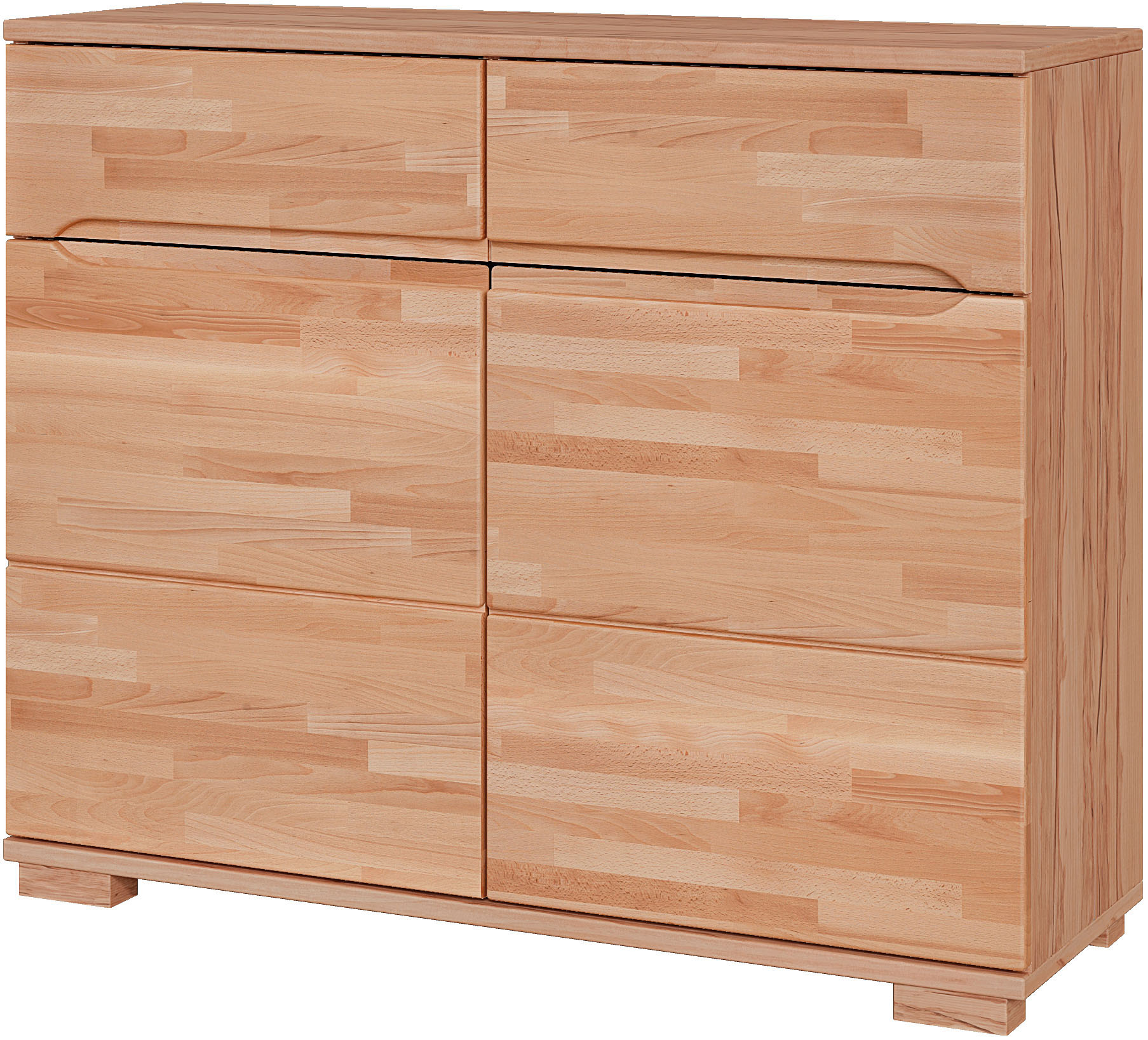 Home affaire Sideboard "VETRO in zwei Farben Erhältlich, teilmassiv, 2 Schubladen, 3 Fächer" B/T/H: 100/40/85cm Fronten: Massivholz, Korpus: Melamin, Griffmulden