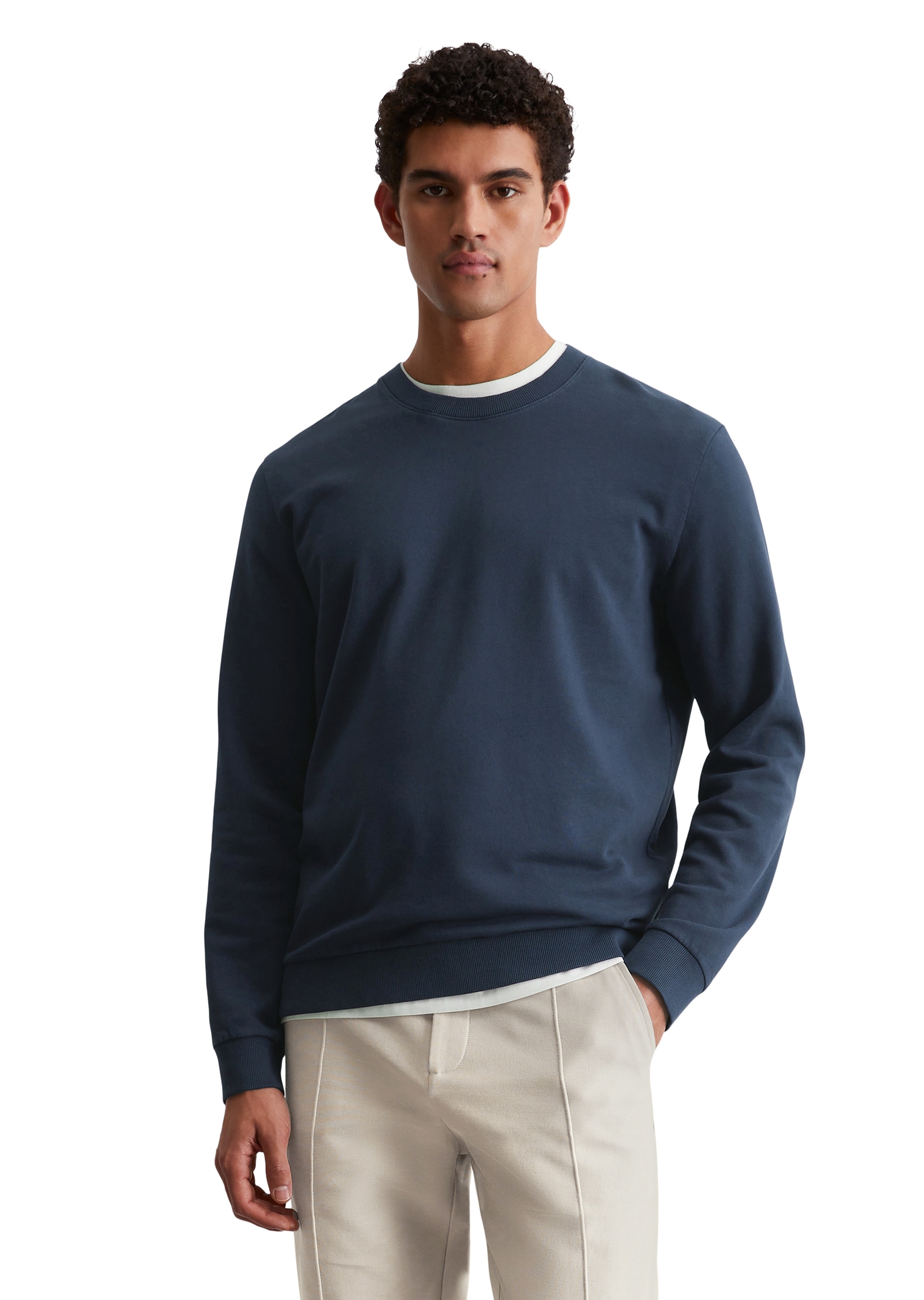 Marc OPolo Sweatshirt Basic, mit Rippbündchen, regular, leichter Sommer-Swe günstig online kaufen